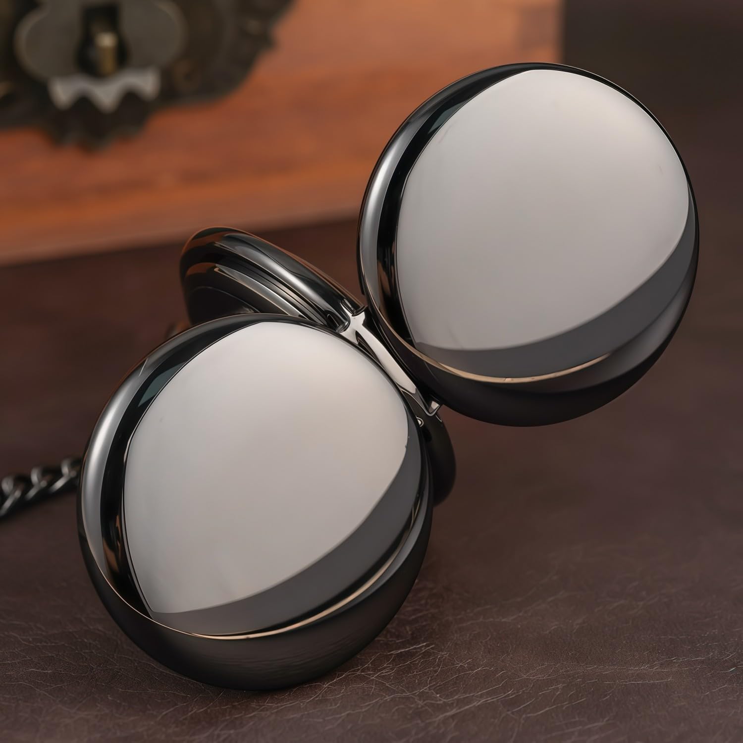 Kchss Mechanical Pocket Watch with Chain - Retro Smooth Classic Handwi - View 7