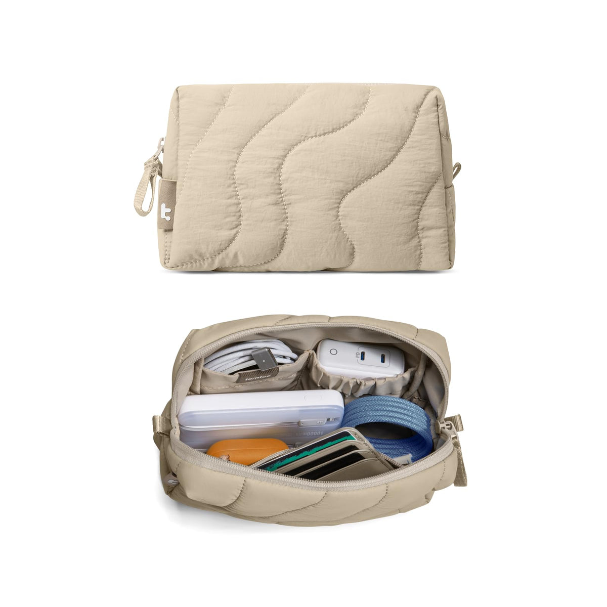 tomtoc Electronics Organizer Travel Case Soft Puffy - tomtoc Official Imagery - 2