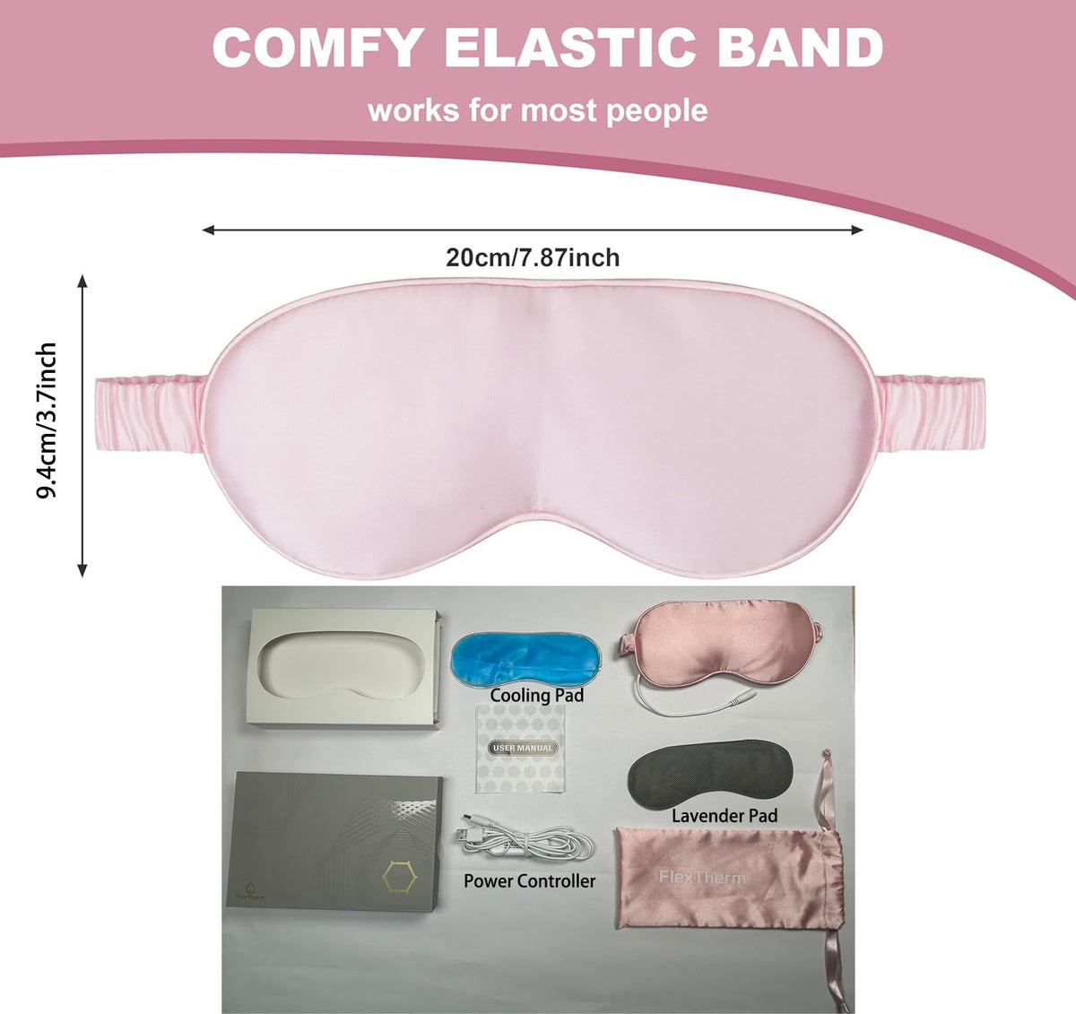 Pink Heated Eye Mask for Dry Eyes MGD Blepharitis Stye - FlexTherm Official Imagery - 8