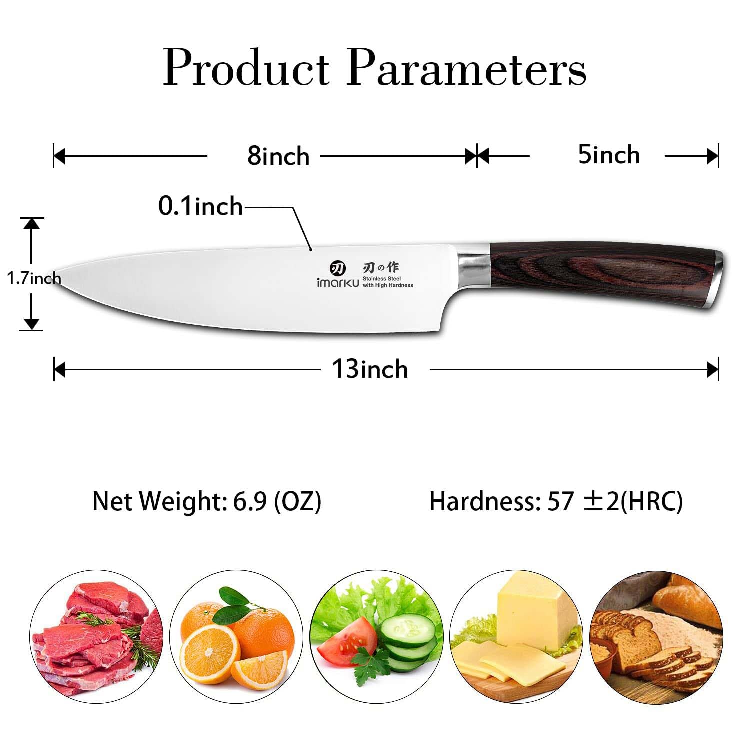 imarku Japanese Chef Knife-Sharp Kitchen Knife 8 Inch, Gift for M - imarku Official Product View 3