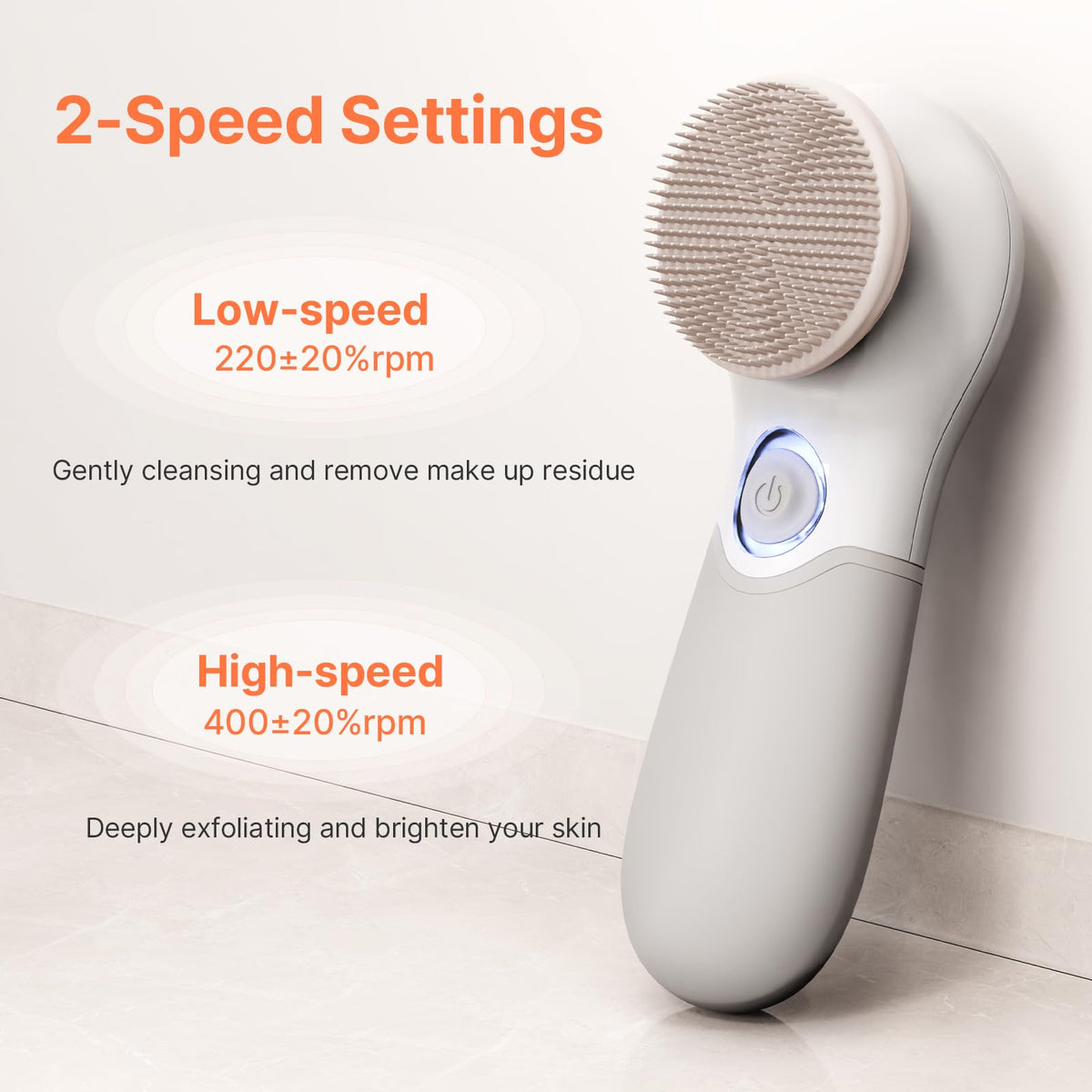Face Scrubber with 3 Brush Heads 2 Speeds - TOUCHBeauty Official Imagery - 3