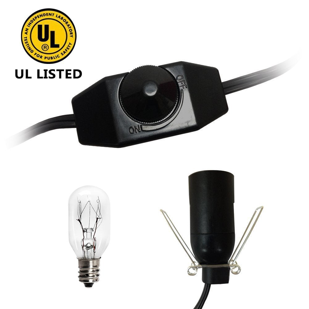 haraqi Himalayan Salt Lamp Cord and Bulb with Dimmer Switch - haraqi Official Product View 2