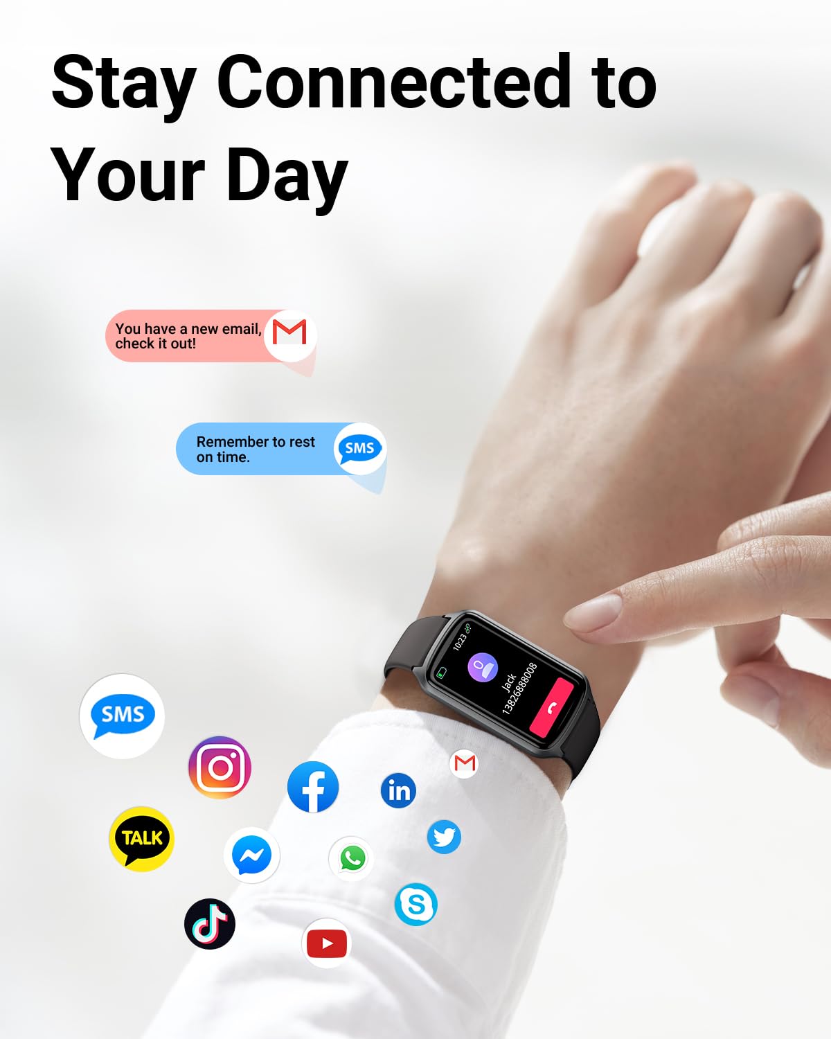 Amzhero Health Fitness Tracker with 24/7 Heart Rate, Blood Oxygen, Blo - View 6
