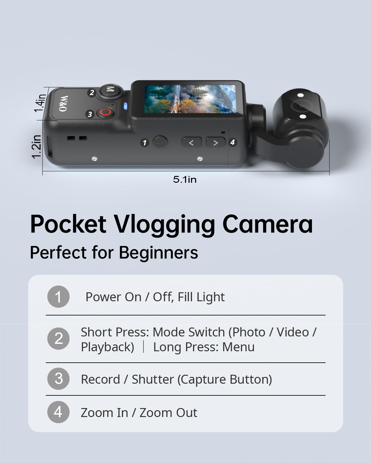 CGXUED Vlogging Camera, Mini Camcorder, Portable Handheld Video C by CGXUED - Angle View 8