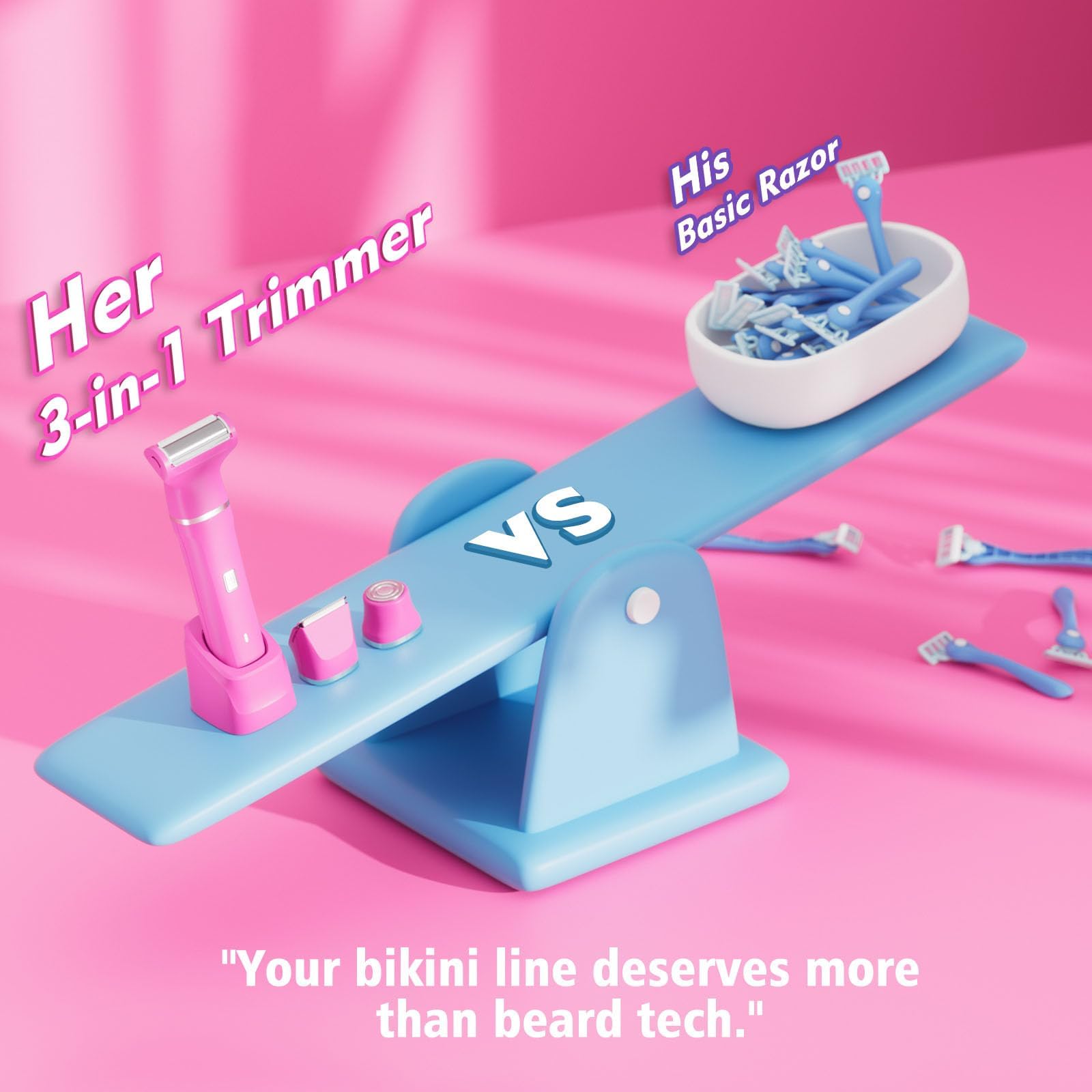 Risina 3-in-1 Bikini Trimmer & Body Grooming Kit
