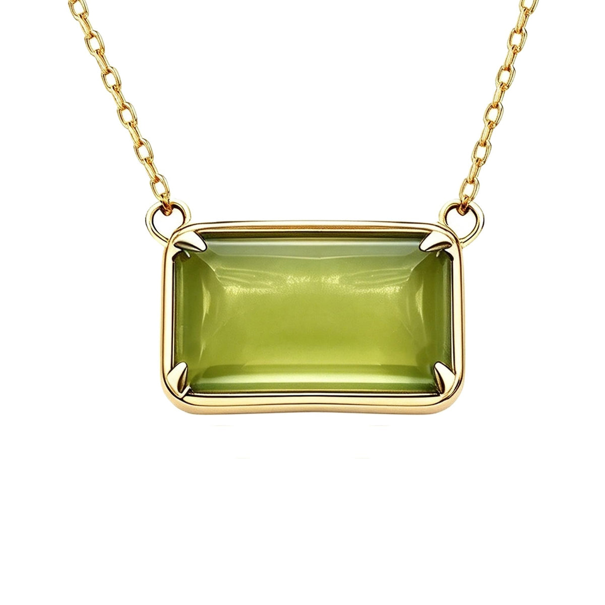 Dainty Gold Rectangle Cushion Pendant Necklaces for Women - mdaeio Official Imagery - 1