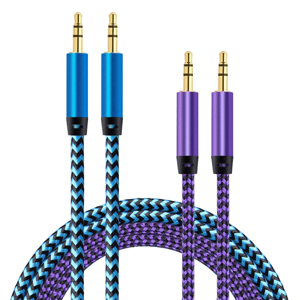 AILKIN 2pack/10 Ft Aux Cord 3.5mm Audio Cable Ox Chord Male To Ma by AILKIN - Angle View 2