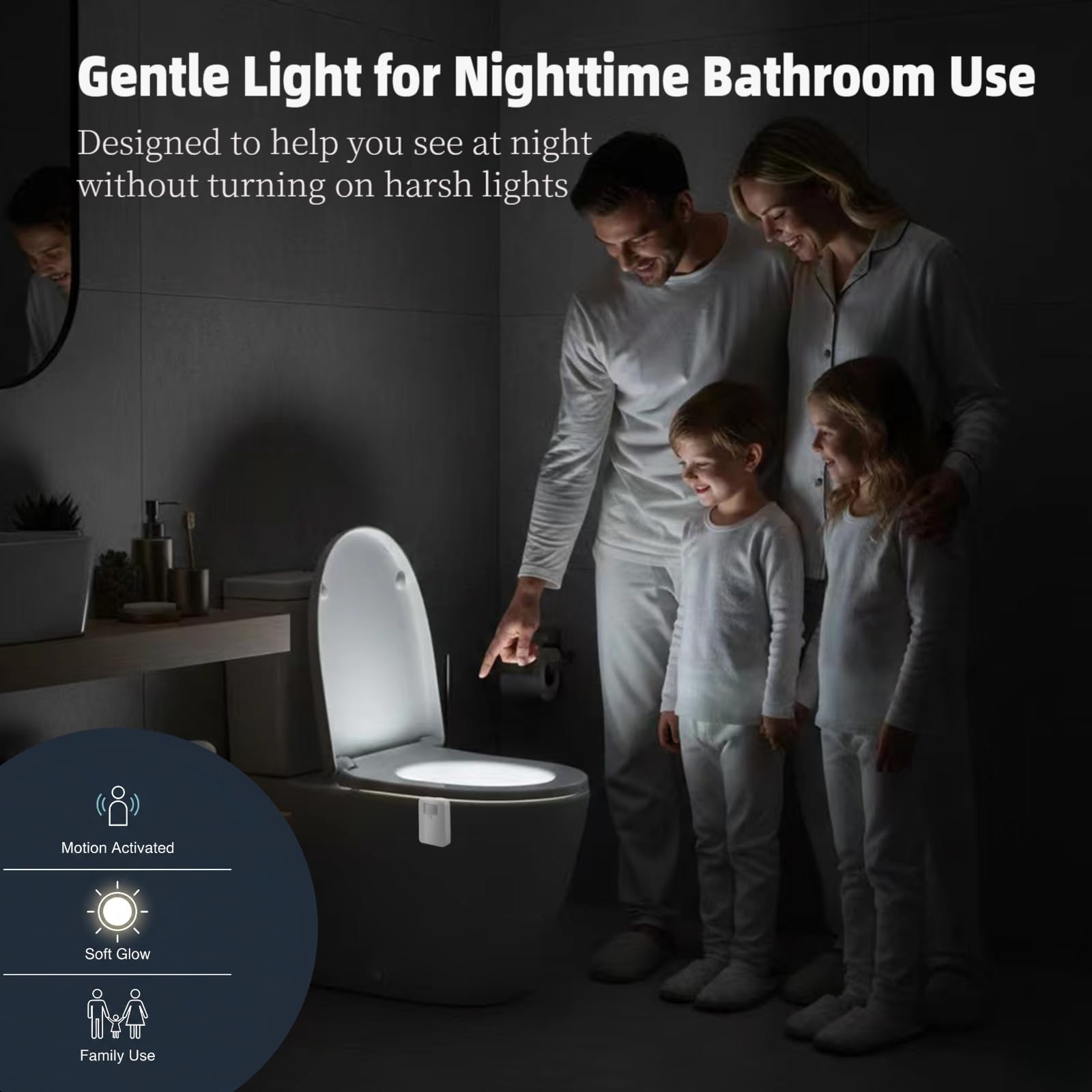 Chunace Toilet Light Motion Activated, Funny Gag Gift, USB-C Rechargea - View 7