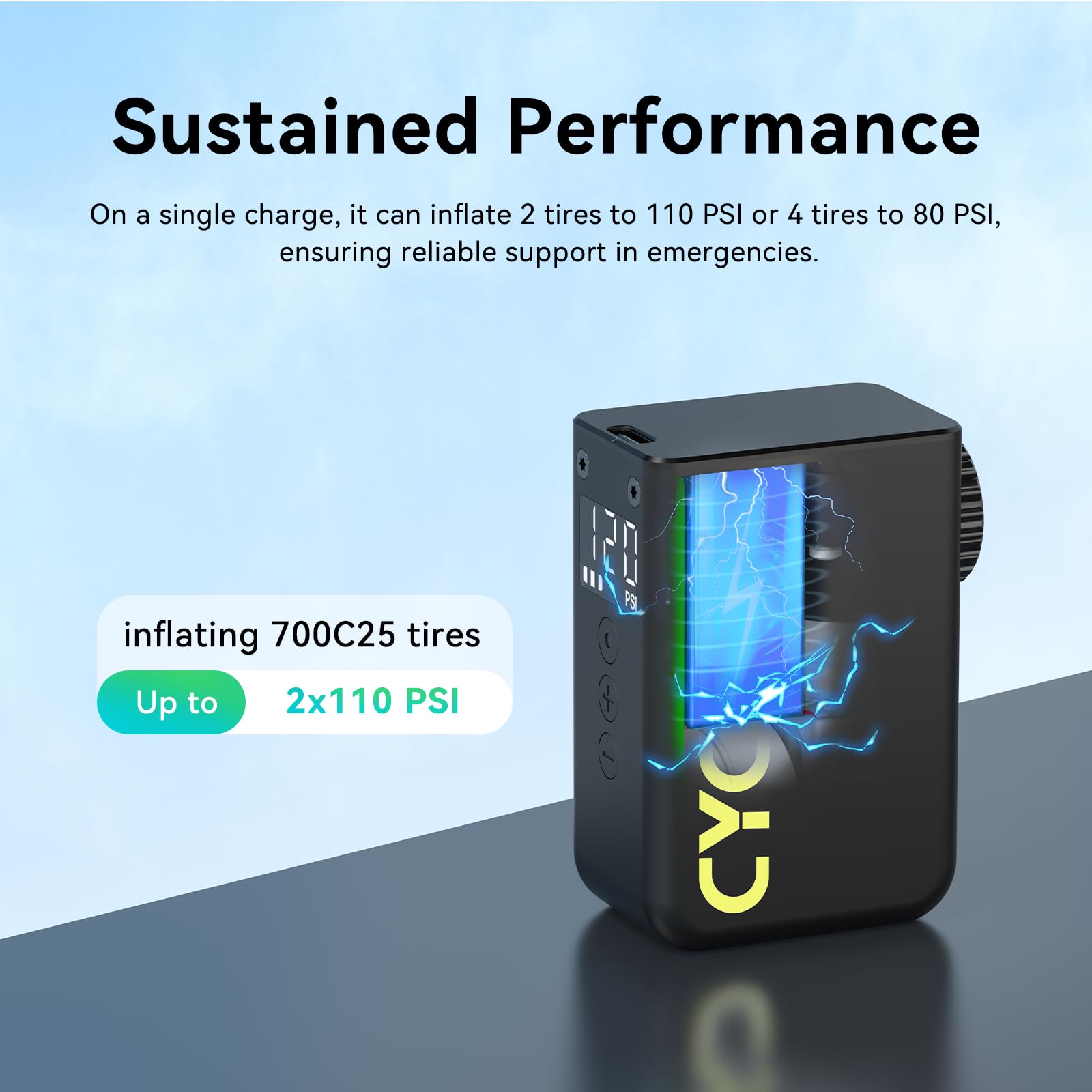 CYCPLUS Tiny Electric Bike Pump AS2Ultra - High Quality View 6