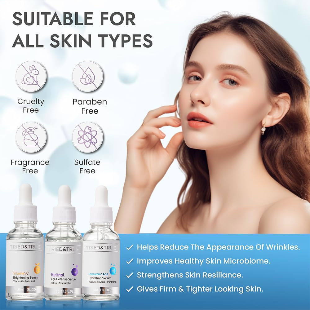 The Ageless Beauty Kit- Retinol Serum, Vitamin C Serum, and - Tried and True