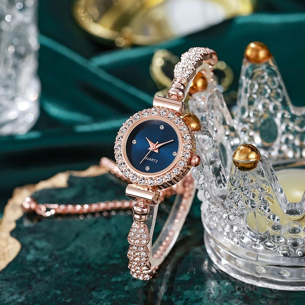 Gold Watch Set for Women Full Diamond Dress Adjustable Slim - dayutech Official Imagery - 6