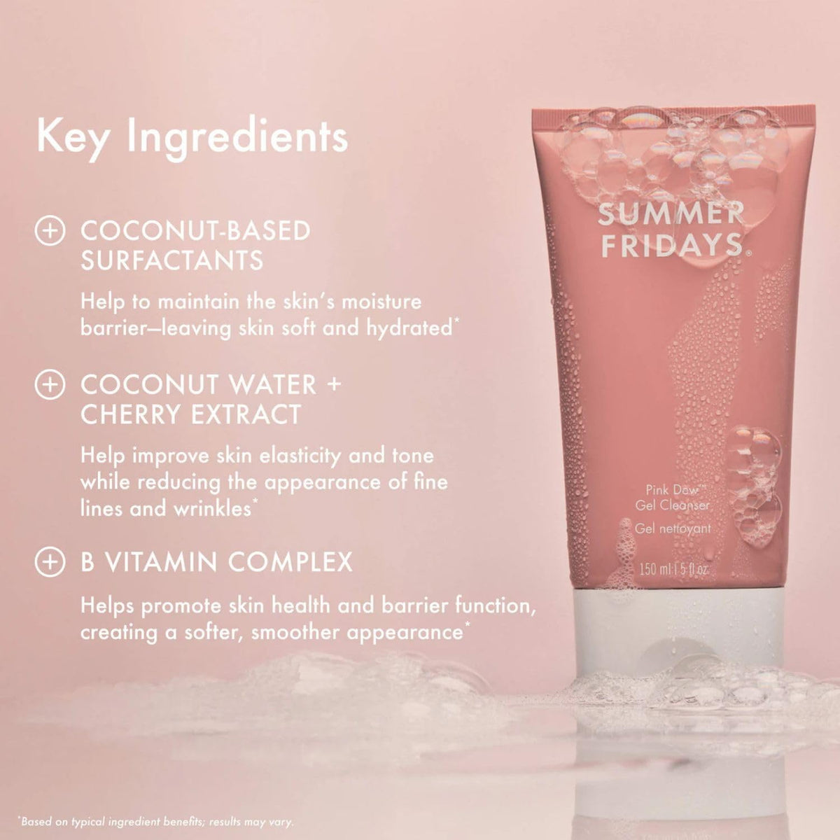 Summer Fridays Pink Dew Gel Facial Cleanser - Summer Fridays Official Imagery - 3