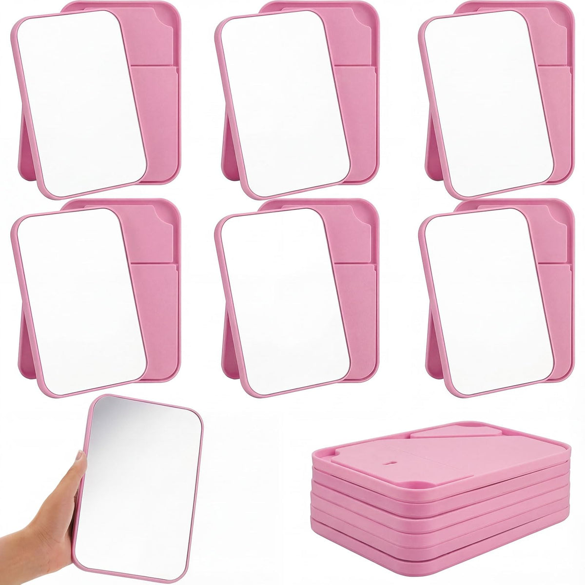 12 Pack 8x5 In Christmas Makeup Mirror with Stand and Hole - Cinnvoice Official Imagery - 2