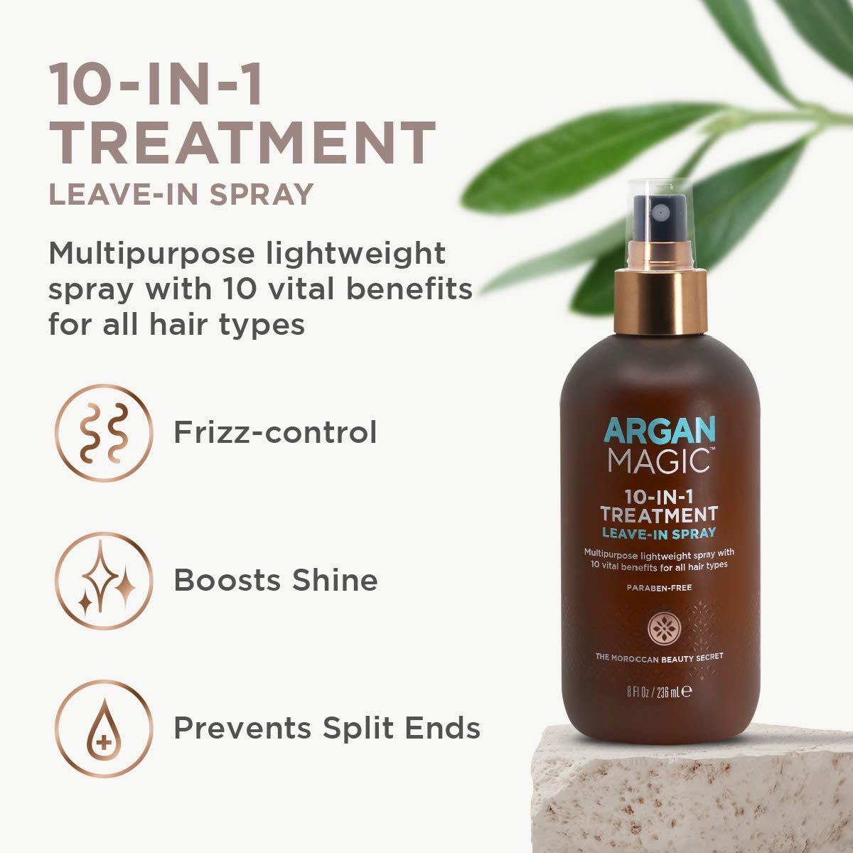 Argan Magic 10 in 1 Hair Treatment & Stylizing Spray – Multipurpose Leave in - Argan Magic Official Product View 4