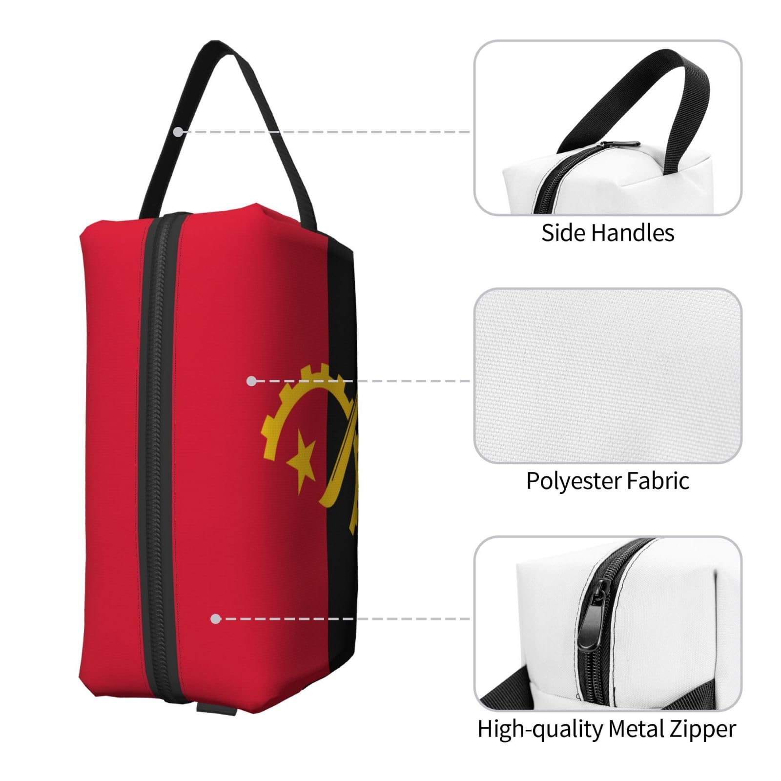 SXZVVBN Angola Flag Large Capacity Travel Toiletry Bag Durable Oxford Cloth Makeup Organizer Cosmetic Pouch