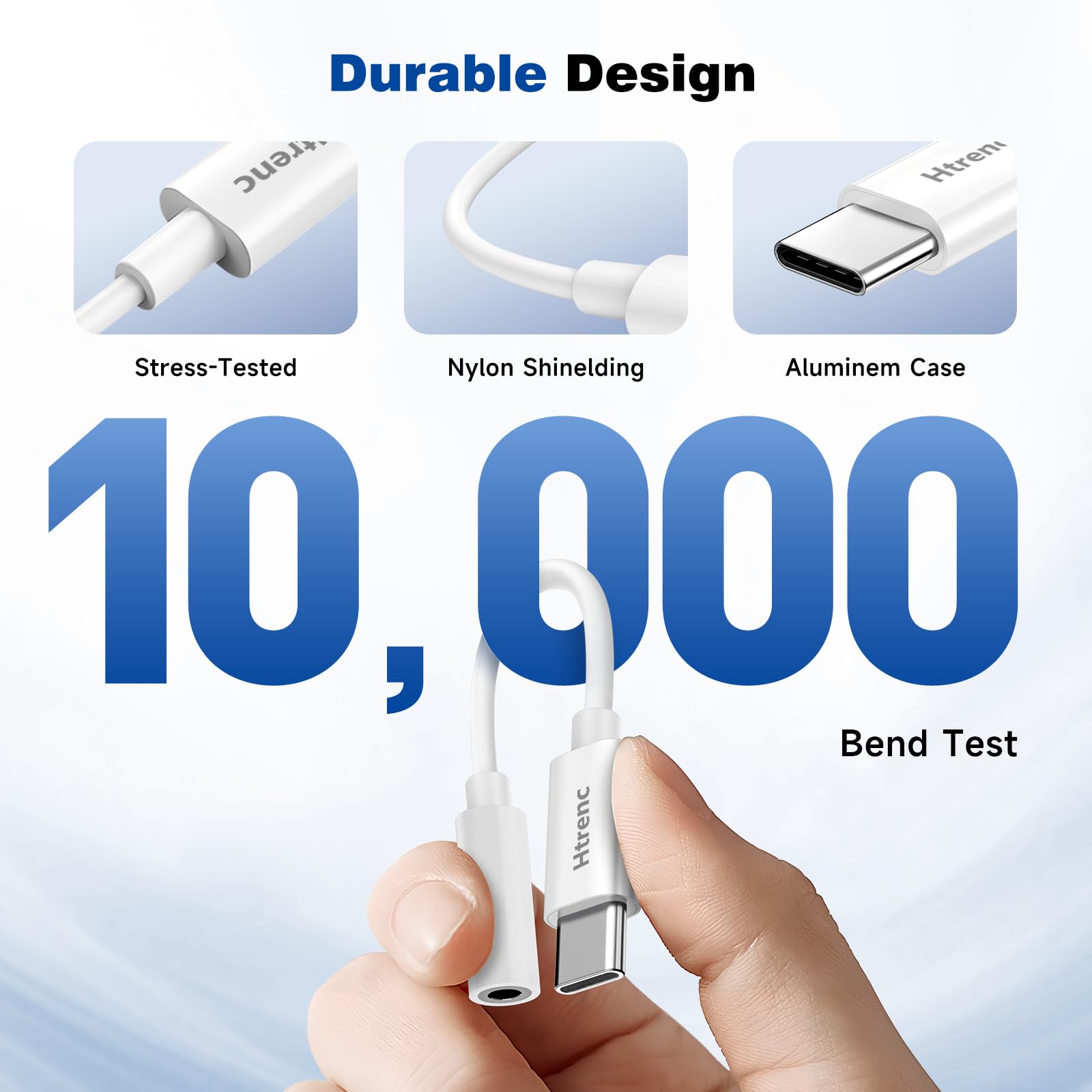 Htrenc USB C to 3.5mm Headphone Jack Adapter for iPhone17/ iPhone by Htrenc - Angle View 6