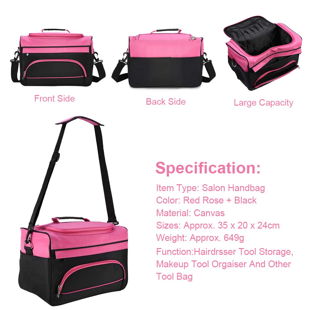 xuuyuu cosmetic case for hairdressing tools, portable salon organizer with shoulder strap and large capacity for stylists.