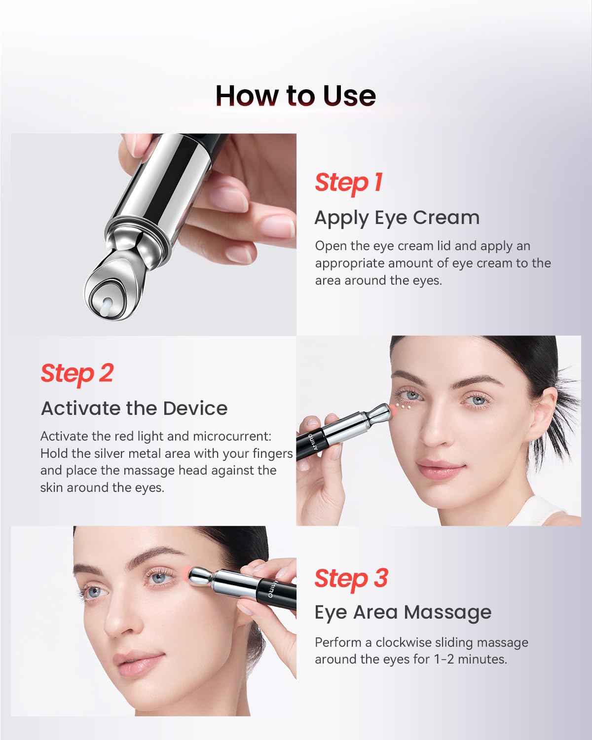 AMIRO PDRN Red Light Therapy Eye Cream with Built In - AMIRO Official Imagery - 7