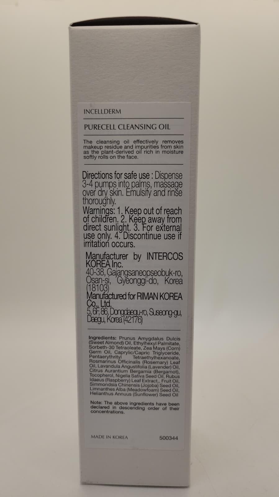 Riman Incellderm Purecell Cleansing Oil - INCELLDERM Official Imagery - 8