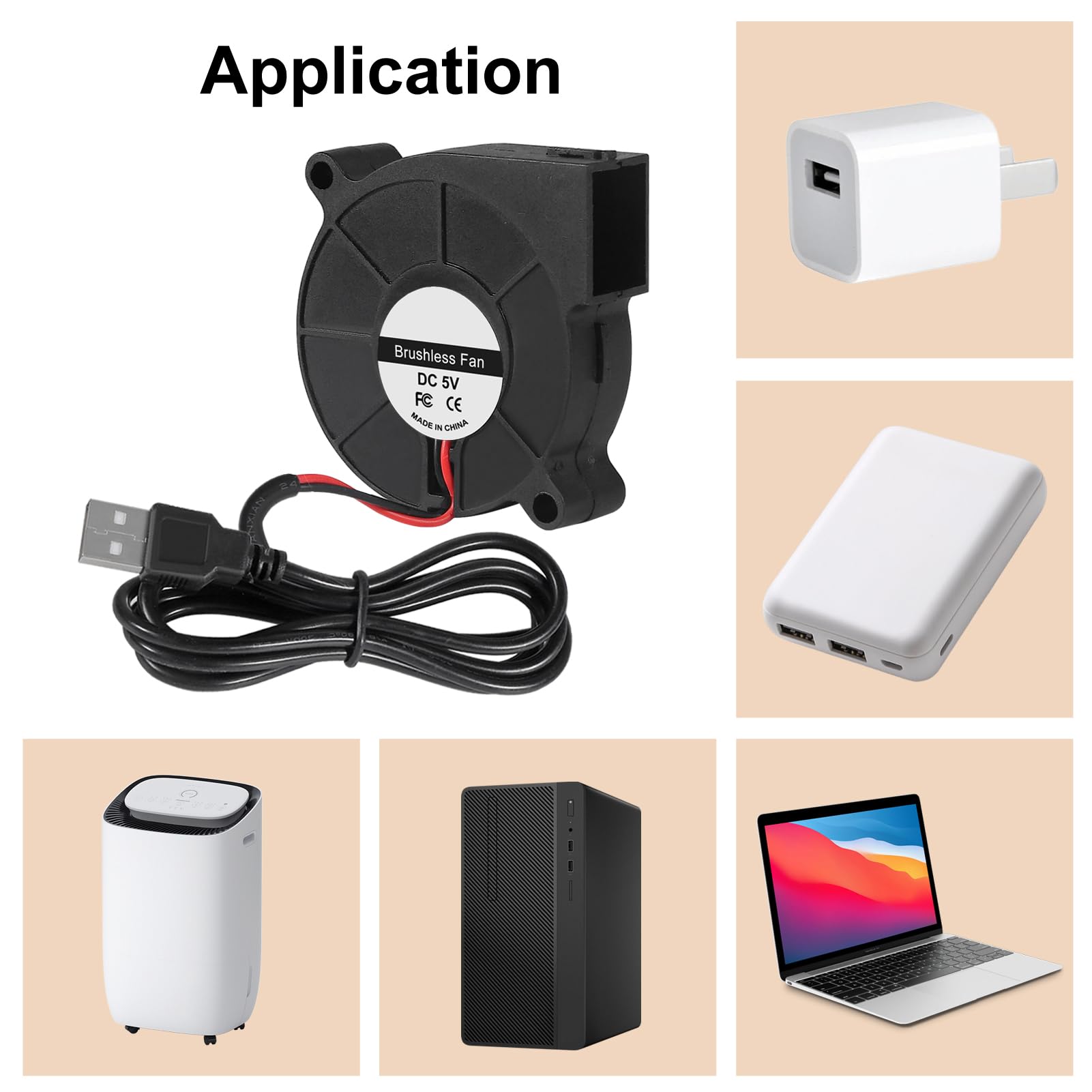 Shutao 4Pcs 6015 Cooler 5V DC Blower Brushless USB Cooling Fan 60mmx15mm Turbo B - Shutao Official Product View 7