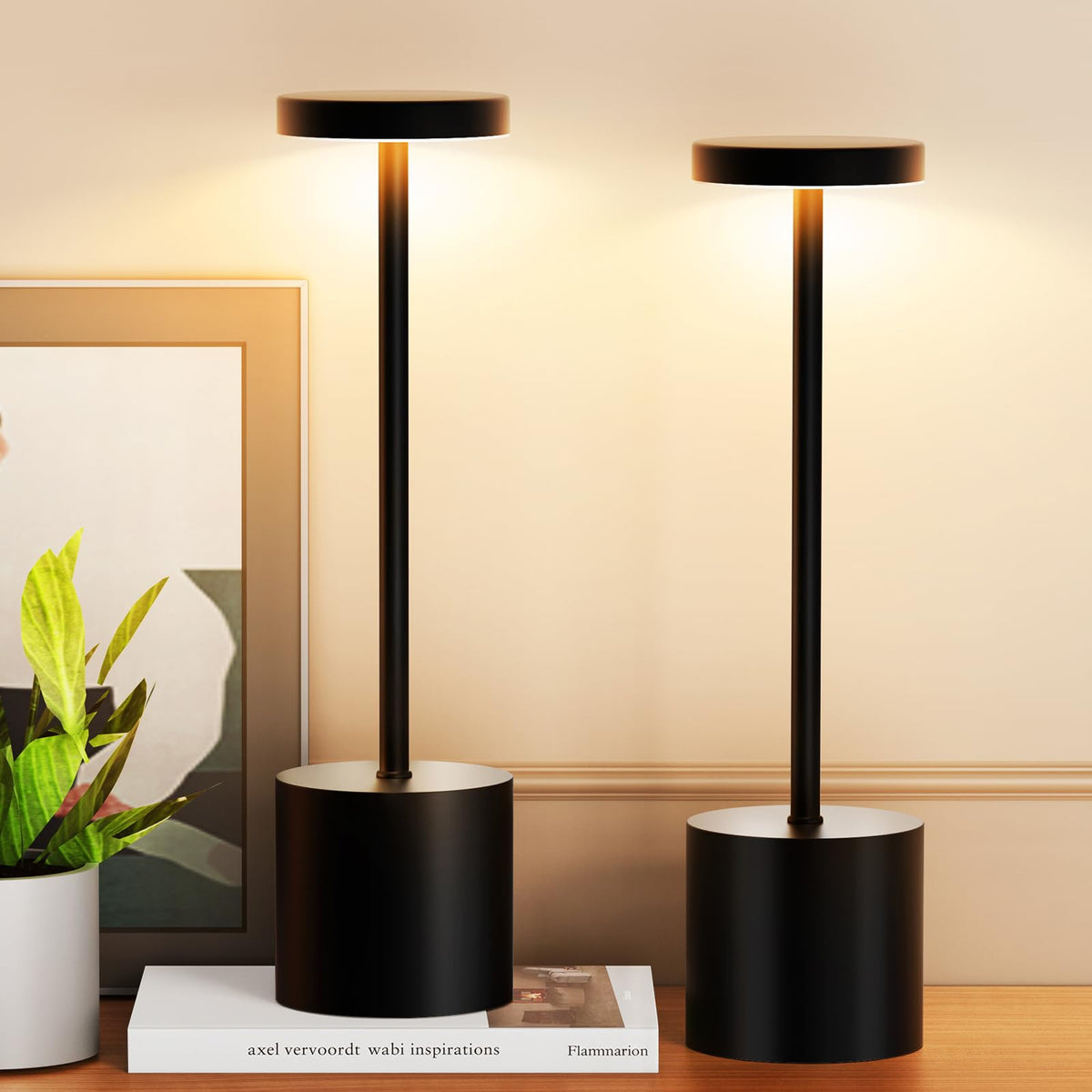 Cordless Table Lamp Set of 2 5000mAh Rechargeable Lamp with - AUDLES Official Imagery - 1