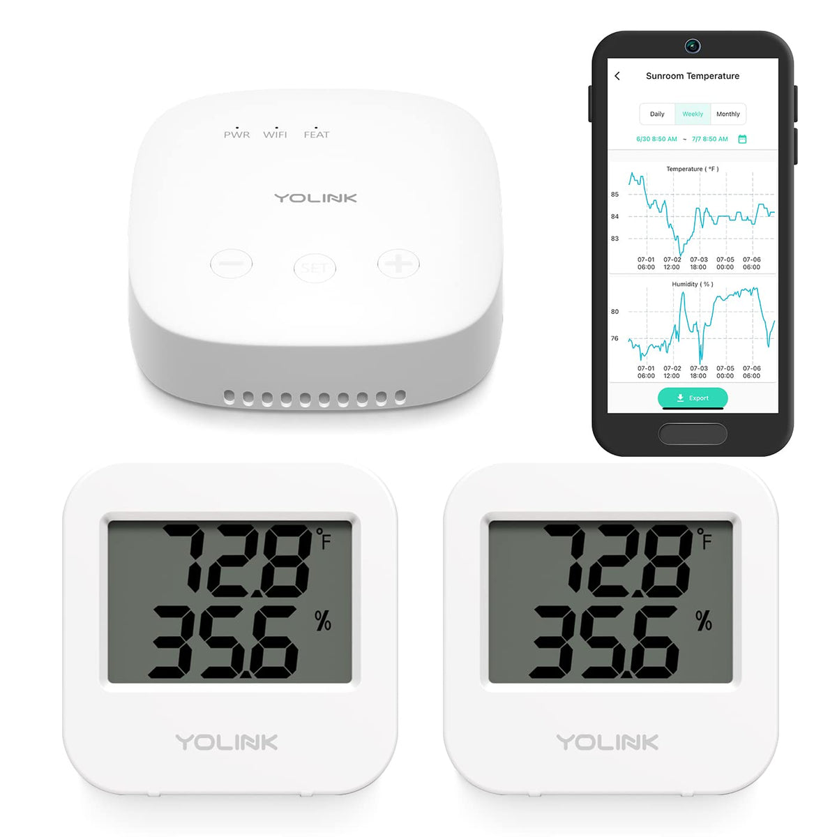 YoLink Indoor Temperature and Humidity Sensor Kit 2 Pack - YoLink Official Imagery - 2