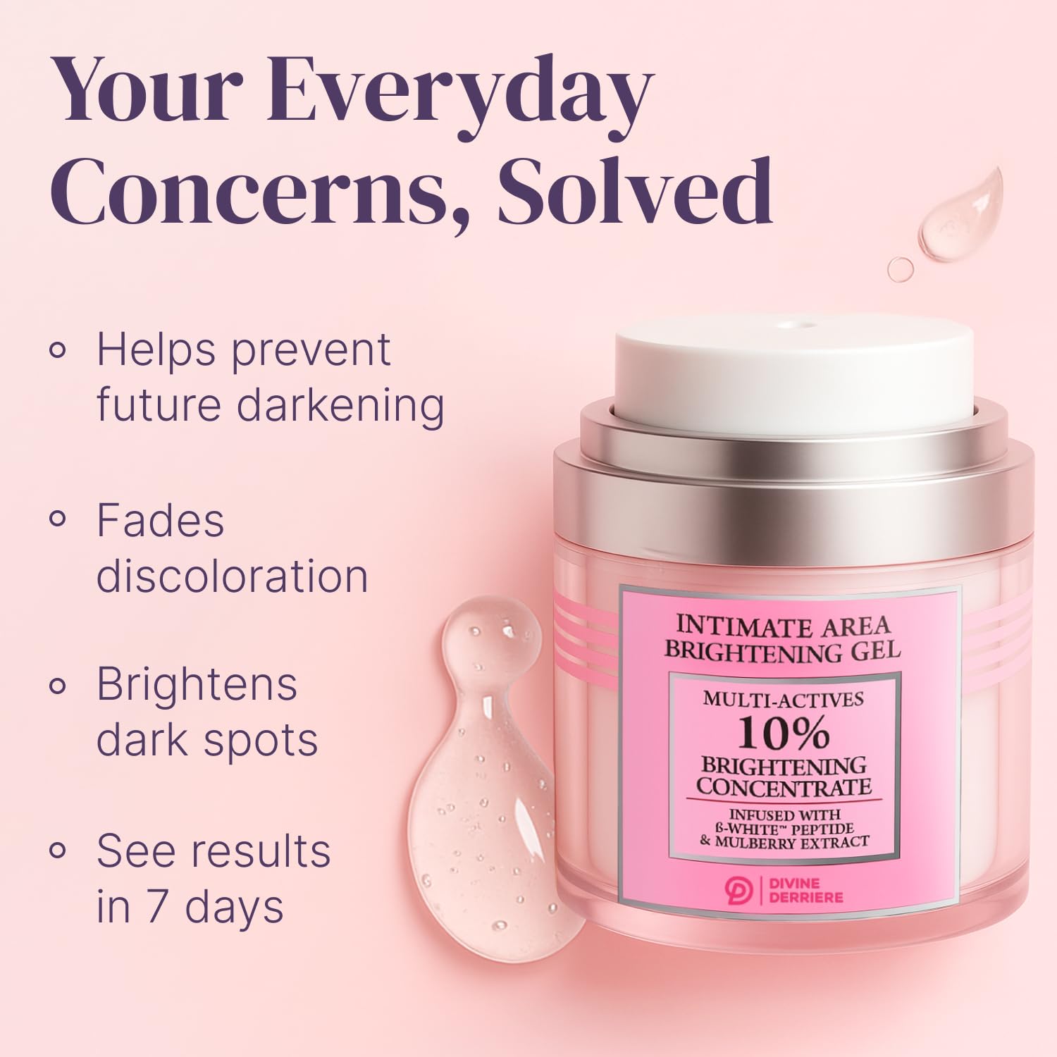 Divine Derriere Intimate Dark Spot Remover for Body, Face, Bikini and Sensitive Areas - Dark Spot Corrector Cream for Intimate Areas Contains Mulberry Extract, Alpha Arbutin, Peptide - Divine Derriere Official Product View 3