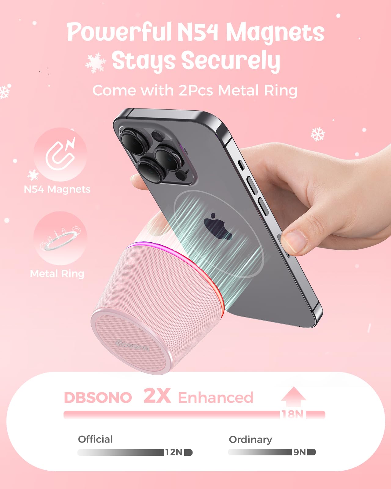 dbsono Small Portable Bluetooth Speaker Birthday Gifts Magnetic Phone - View 7