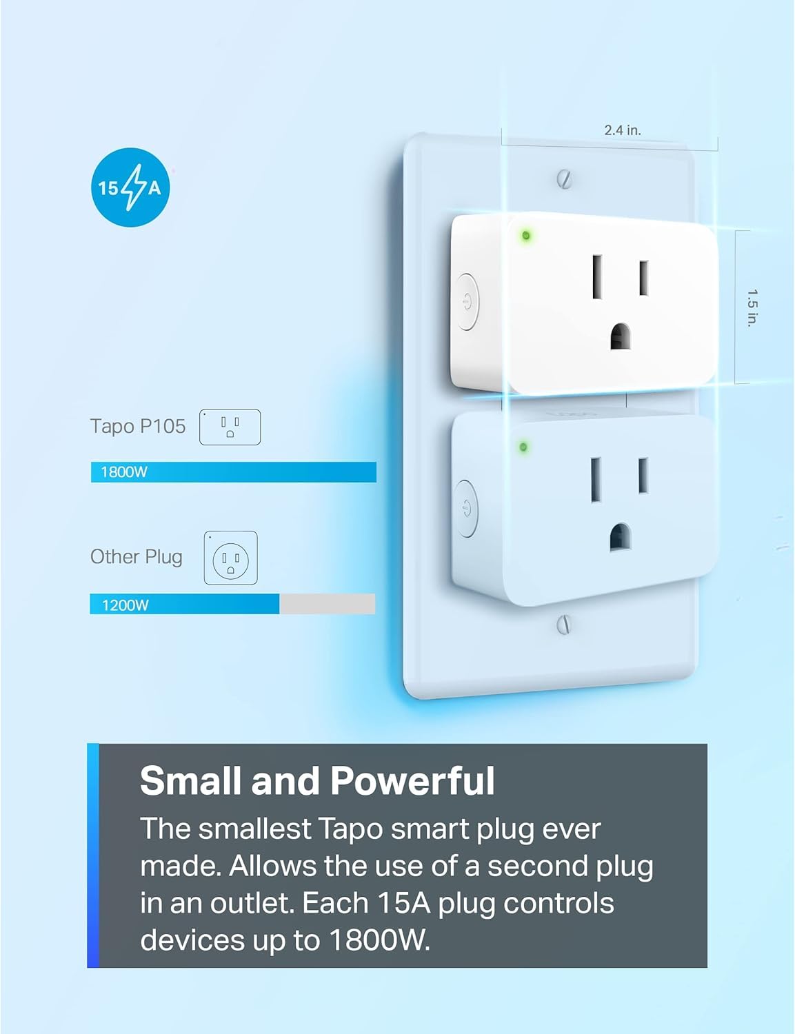Tapo Smart Plug Mini 15A Smart Wi Fi Plug P105 - Tapo Official Imagery - 6