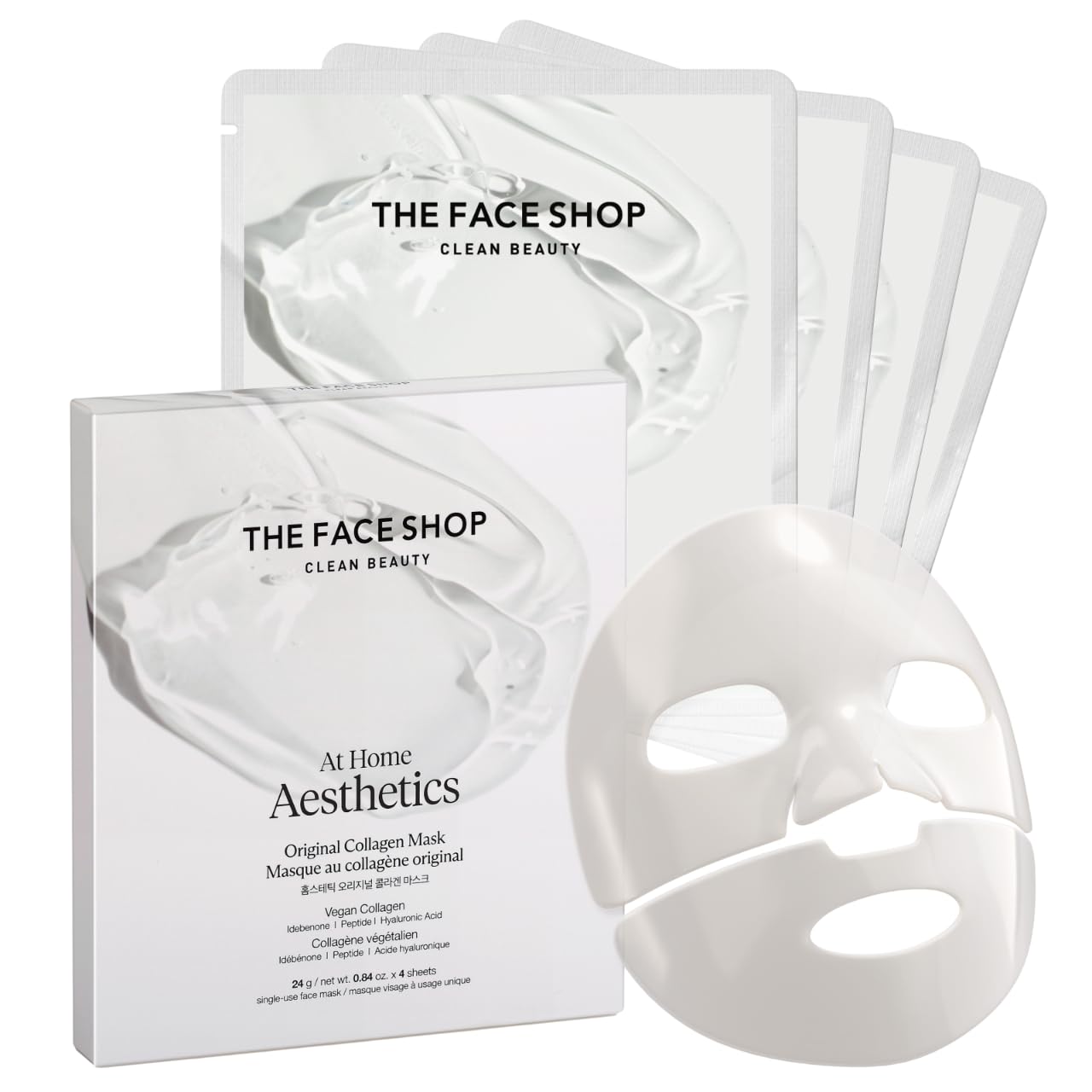 THE FACE SHOP Original Vegan Collagen Face Mask, Korean Glass Skin Ess - View 2