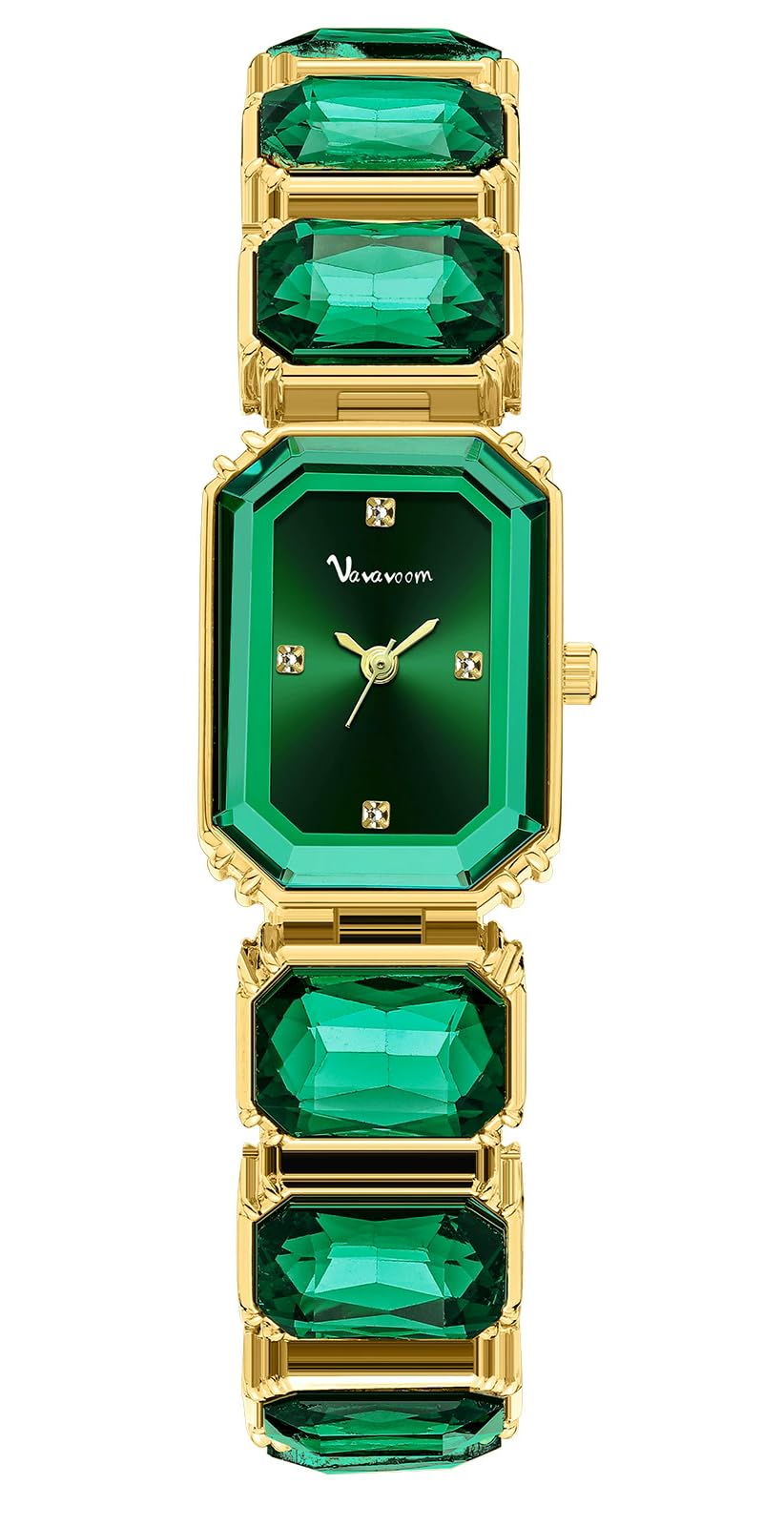 Luxury Womens Diamond Watch Octagonal Crystal Bracelets - HUNRUY Official Imagery - 5