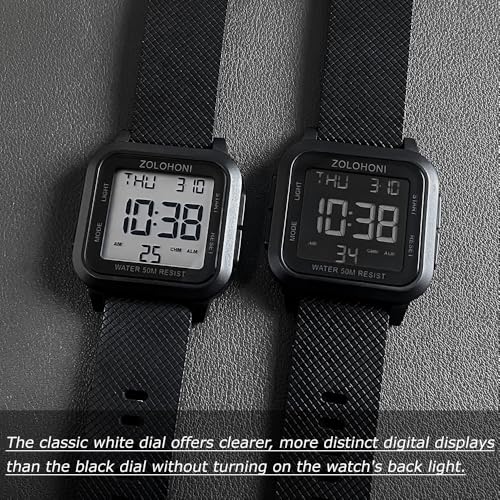 Mens Digital Watches for Men Waterproof Large Square Wrist Watch - Product Imagery