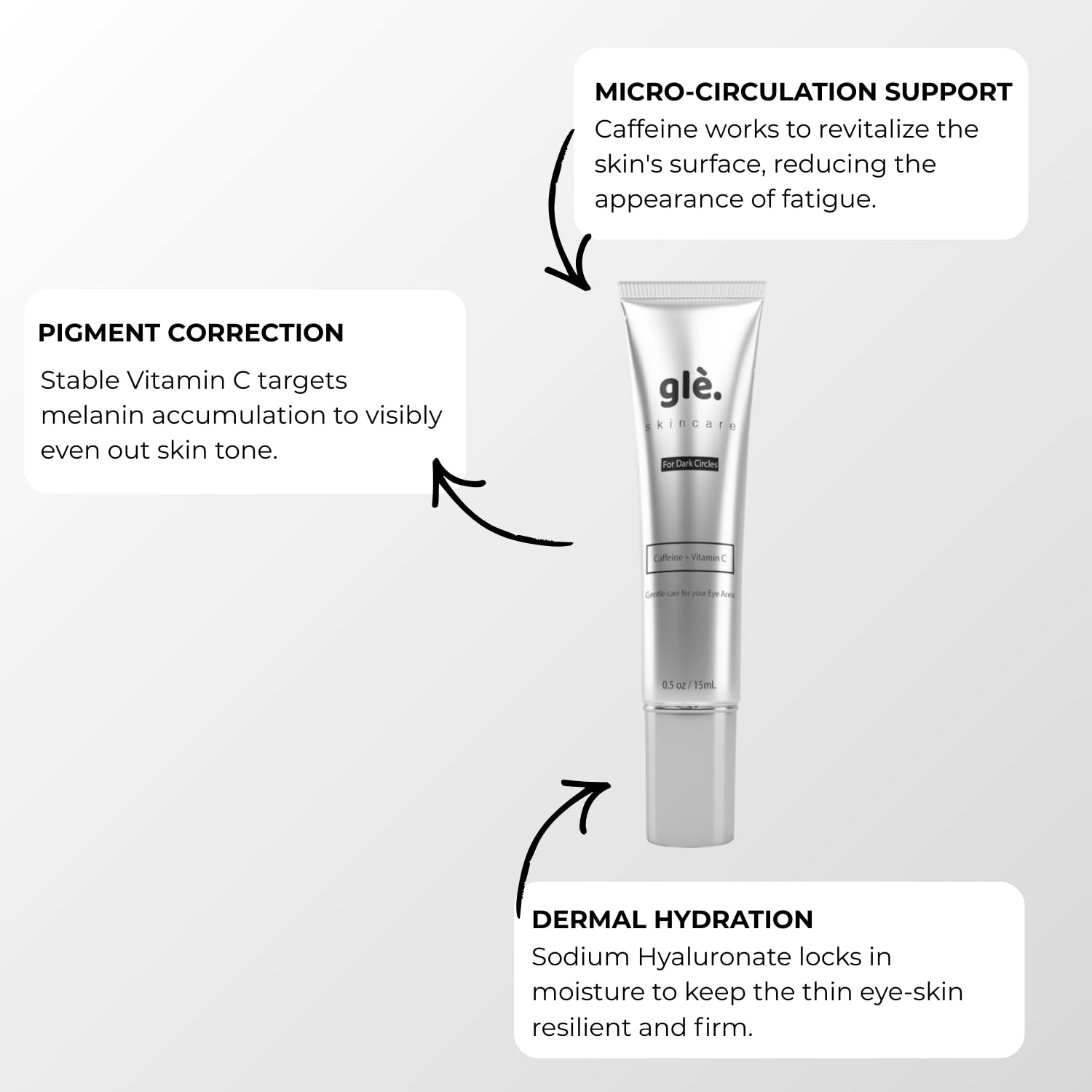 Gle Vitamin C Eye Serum for Dark Circles Eye Wrinkles and - Gle Skincare Official Imagery - 5