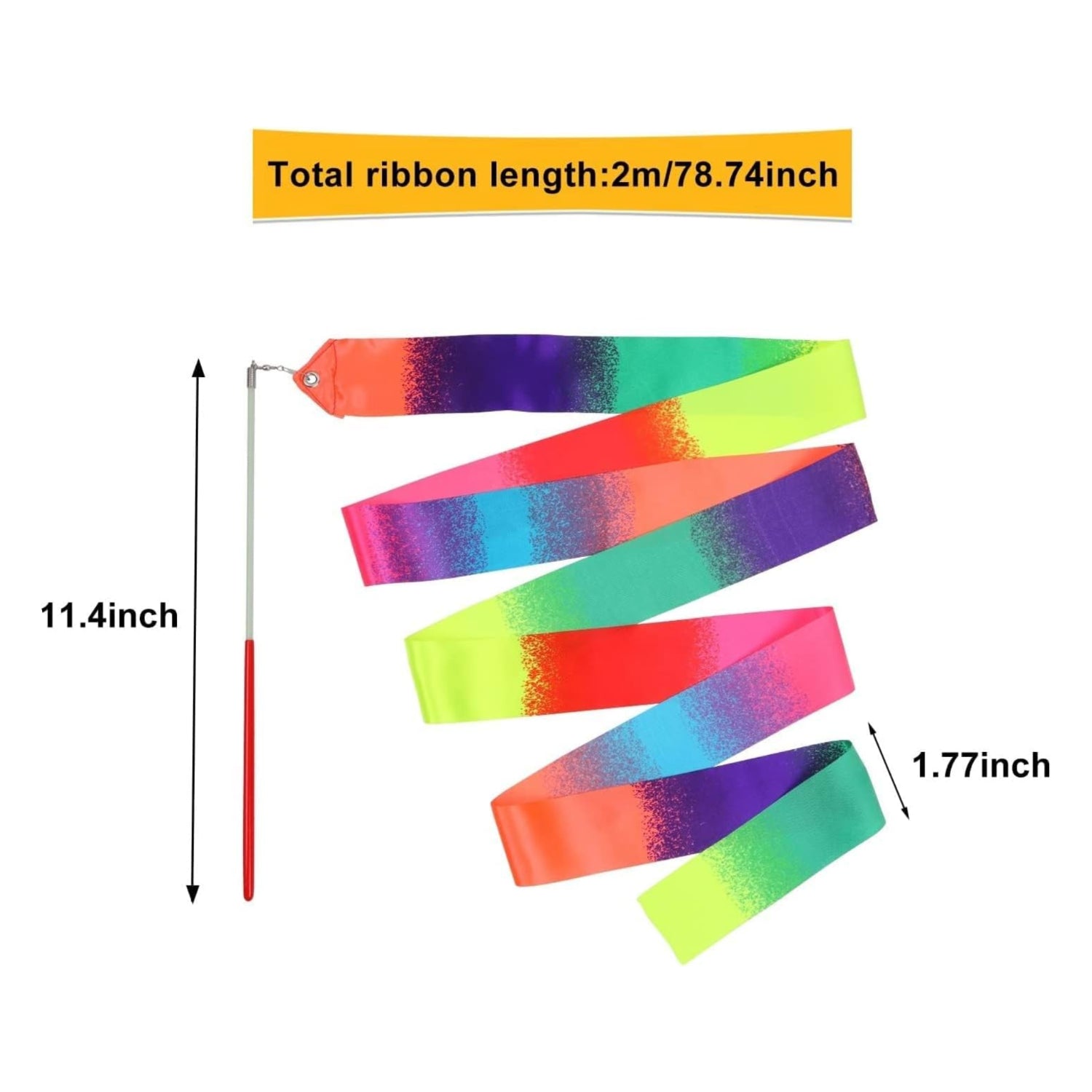 Rainbow ribbon dancing wands for kids, party favors by dervea, colorful princess-themed party supplies, 20-pack.