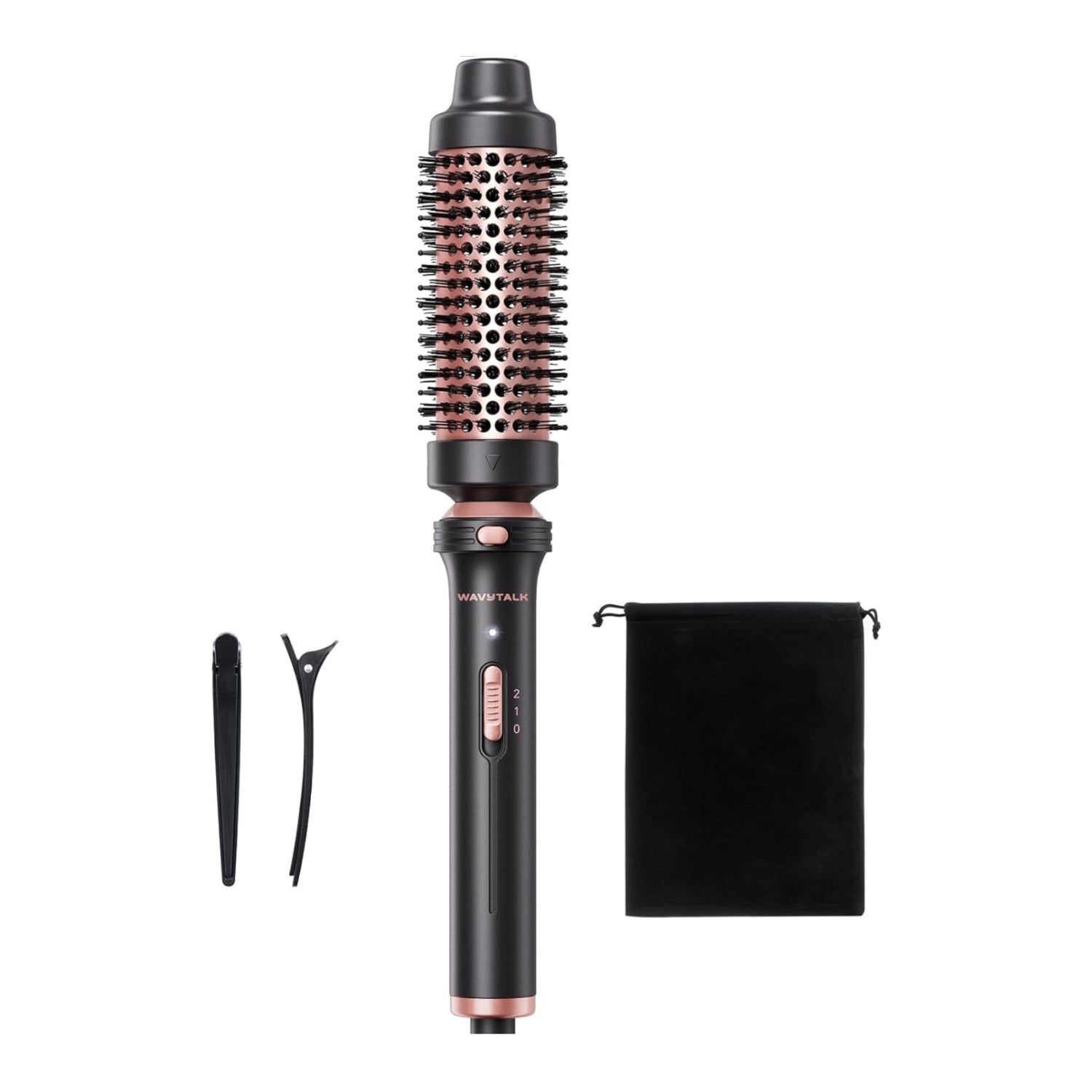 Wavytalk 1.5-inch heated round thermal brush with detachable head for styling and adding volume to hair