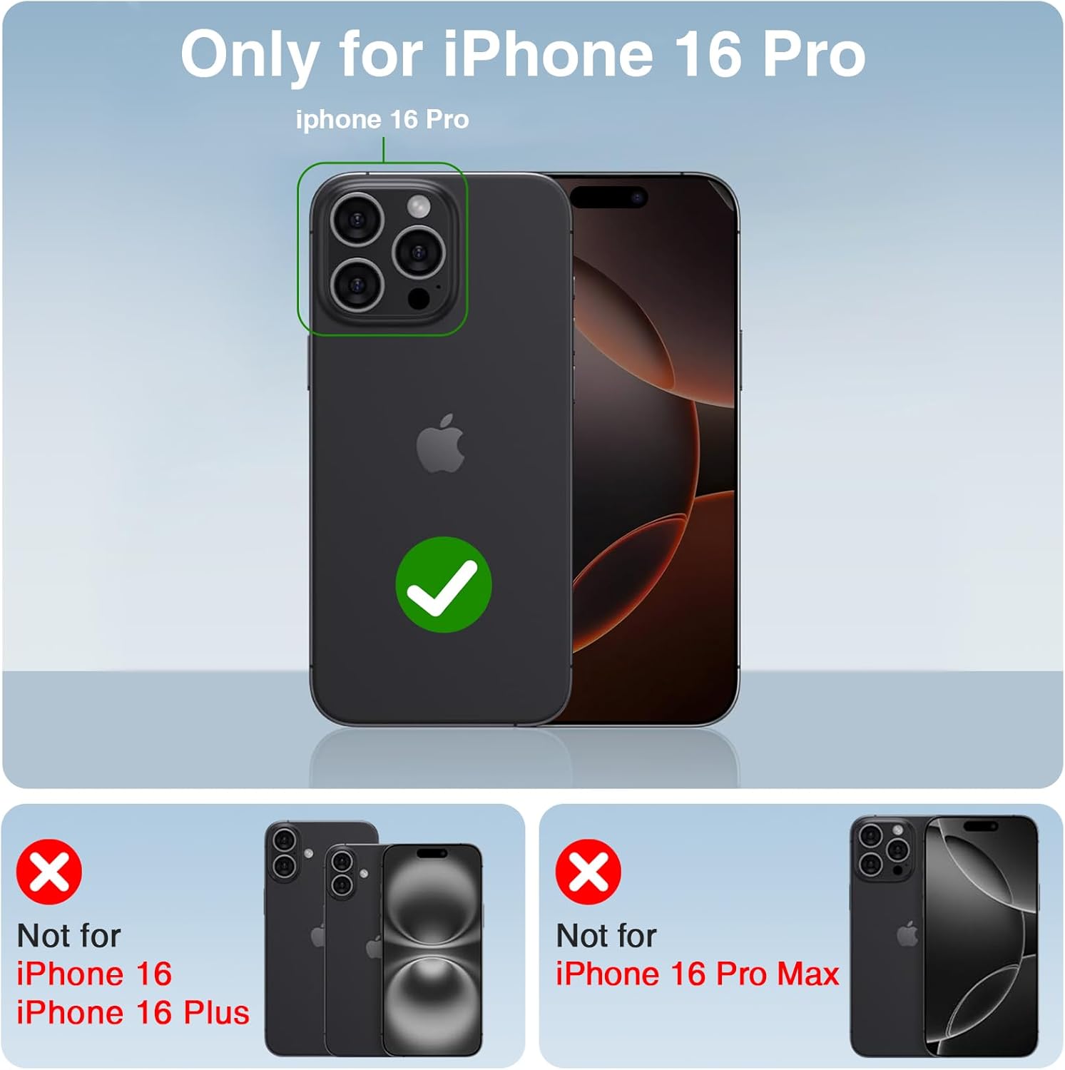 BOPPS iPhone 16 Pro battery case with stand, slim design, 8500mAh portable power bank and protective cover.