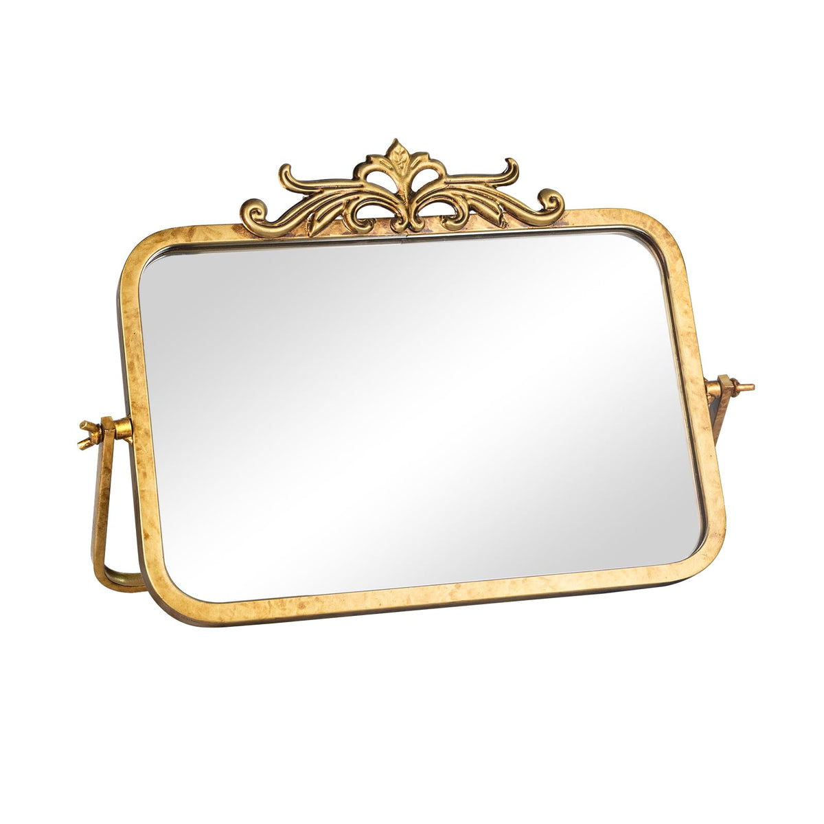 Small Vintage Mirror 7 9 L x 11 8 W Antique Gold Desk Mirror - GIFTTROVE Official Imagery - 2