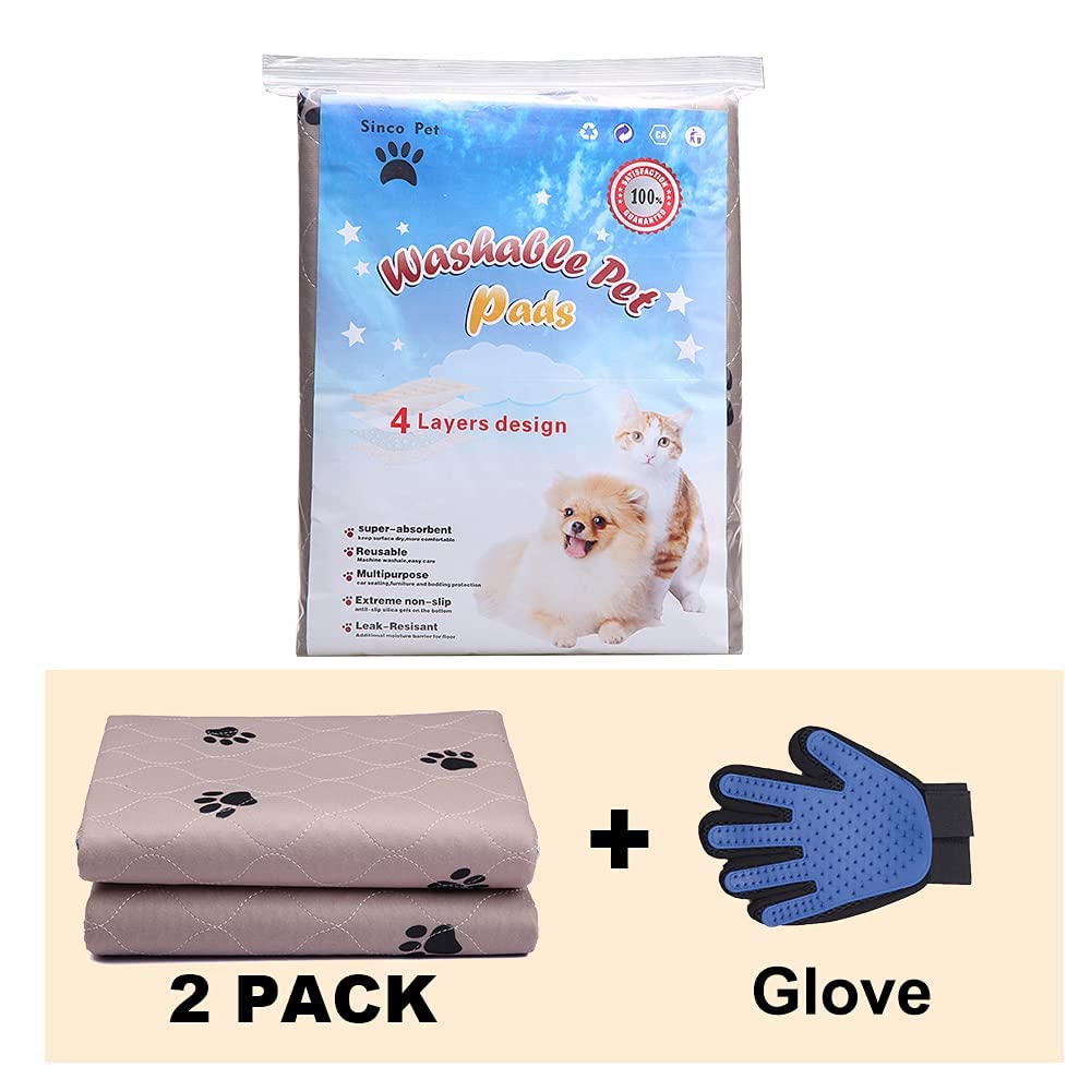 Washable Dog Pee Pads with Puppy Grooming Gloves Puppy Pads - SincoPet Official Imagery - 6