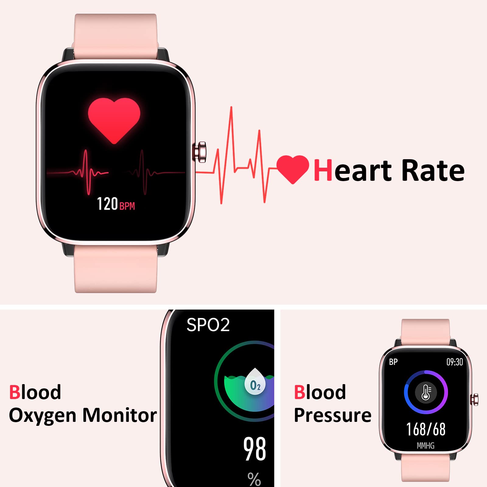 Choiknbo Smartwatch for Women - Call, Fitness Tracker, Heart Rate & Sl - View 3