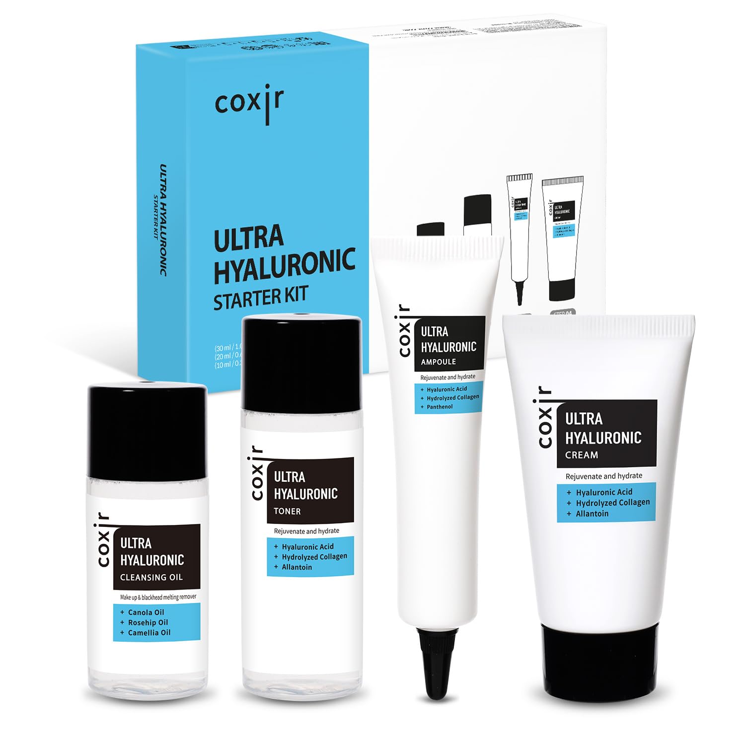 coxir Korean Skincare Gift Set, Glass Skin Kit, (4-Piece) - coxir