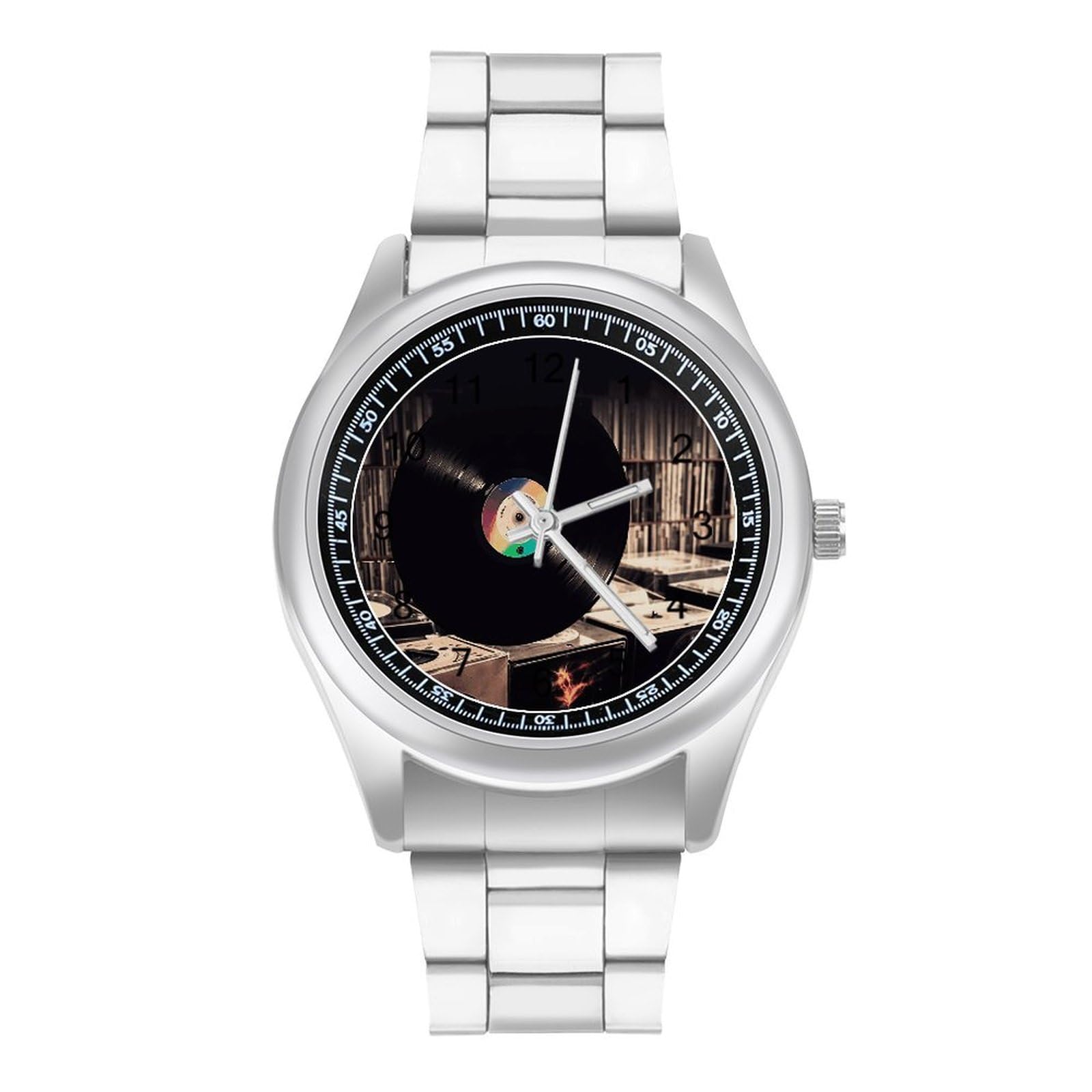 Minimalist Vinyl Records Watch for Men Women - Product Imagery