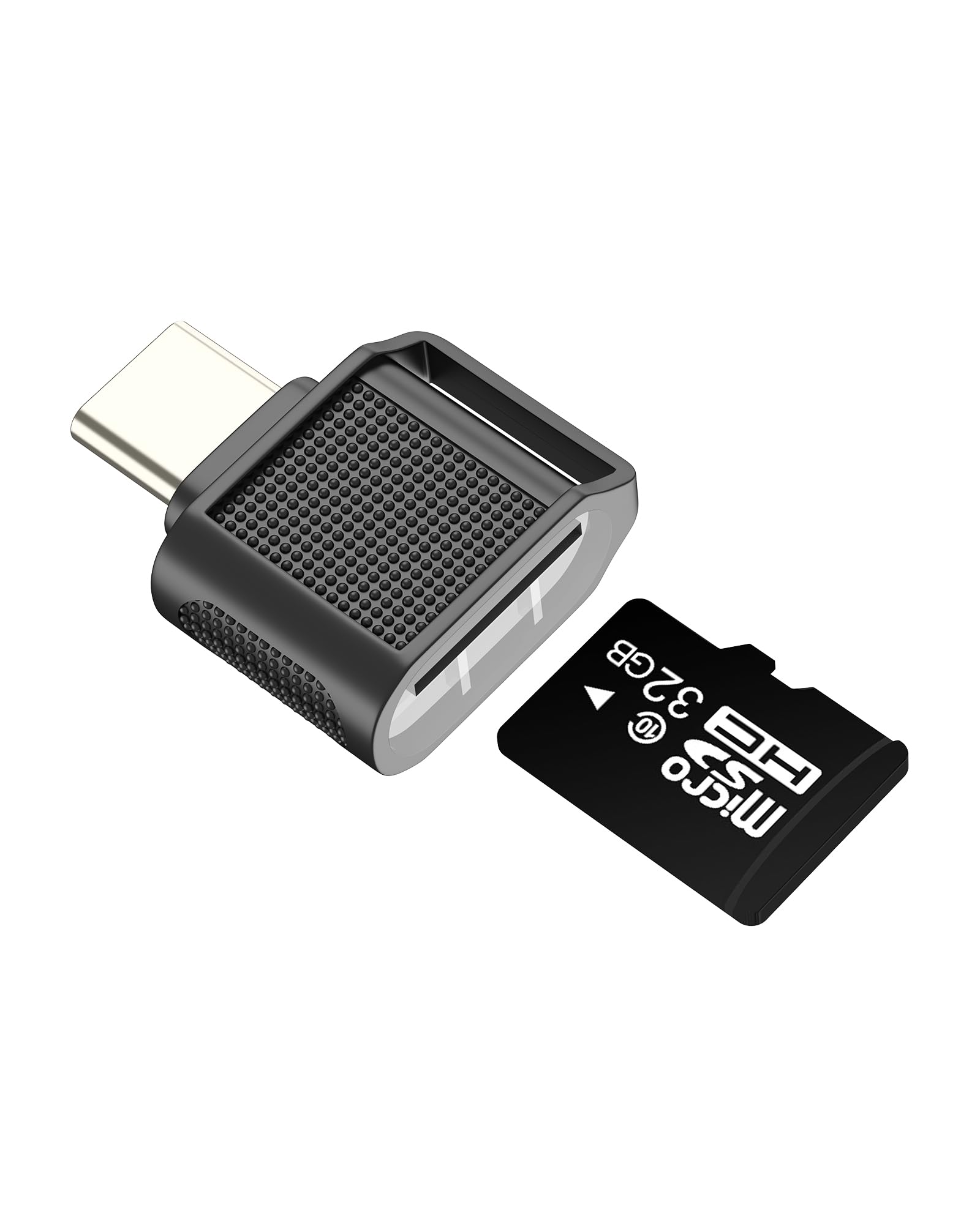Aksenli Micro SD card reader adapter for iPhone and USB C devices, connecting TF cards to mobile phones and laptops.