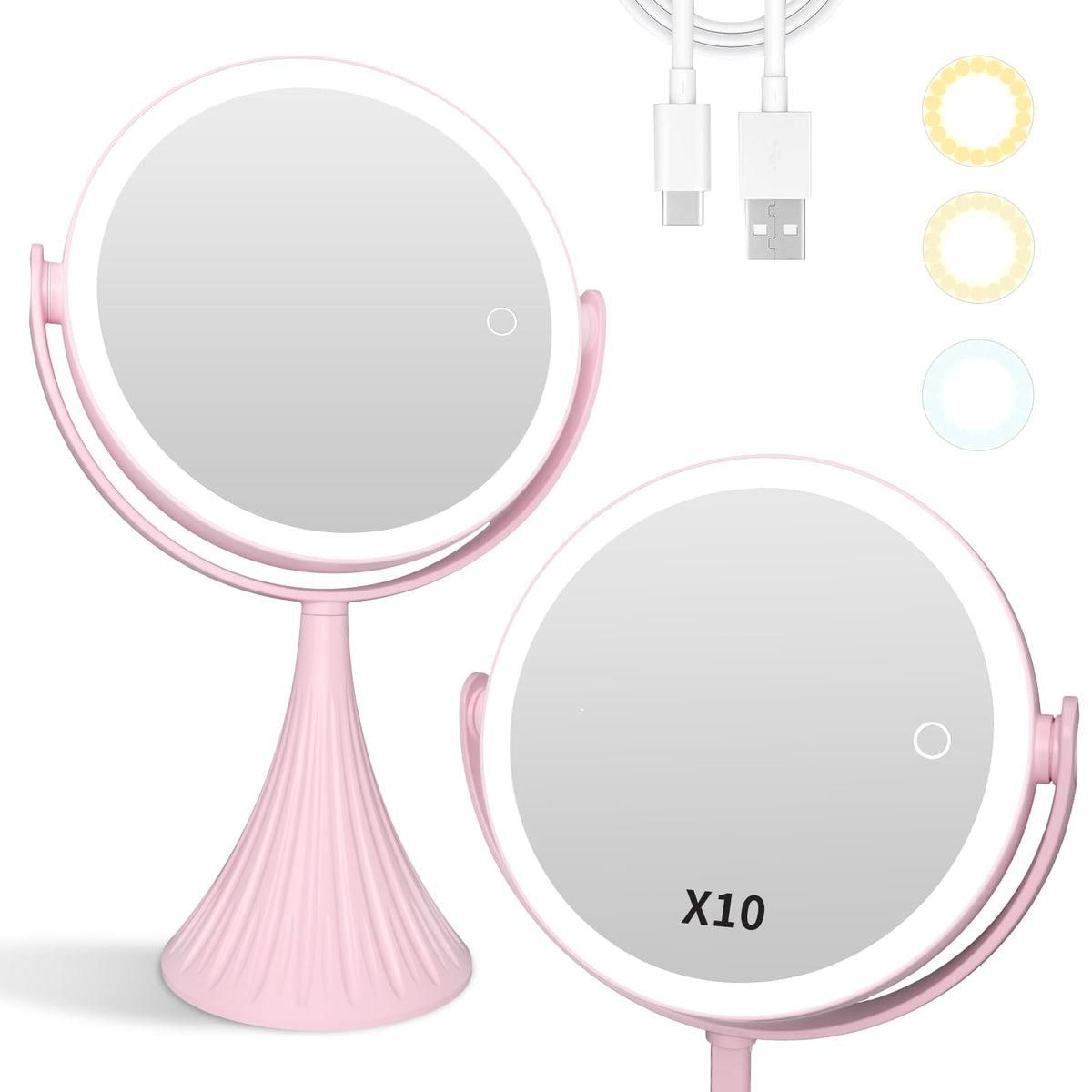 LED Vanity Mirror with Lights 7 6 Double Sided Makeup Mirror - KuflooQ Official Imagery - 1