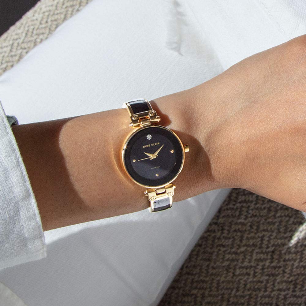 Anne Klein Women s Genuine Diamond Dial Bangle Watch - Anne Klein Official Imagery - 3