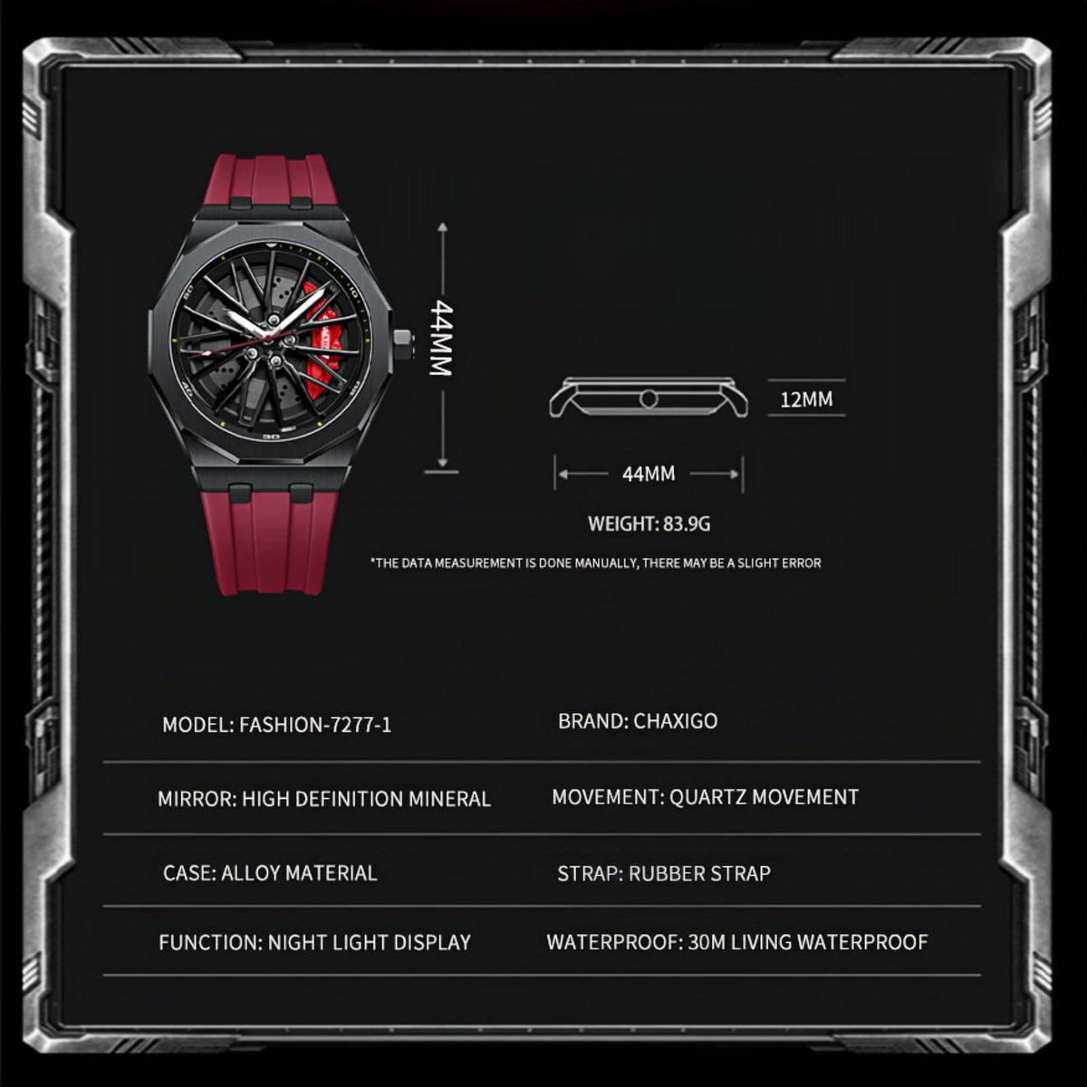 Gosasa Men s Cool Racing Wheel Watch 3D Spinning Car Rim - Gosasa Official Imagery - 5