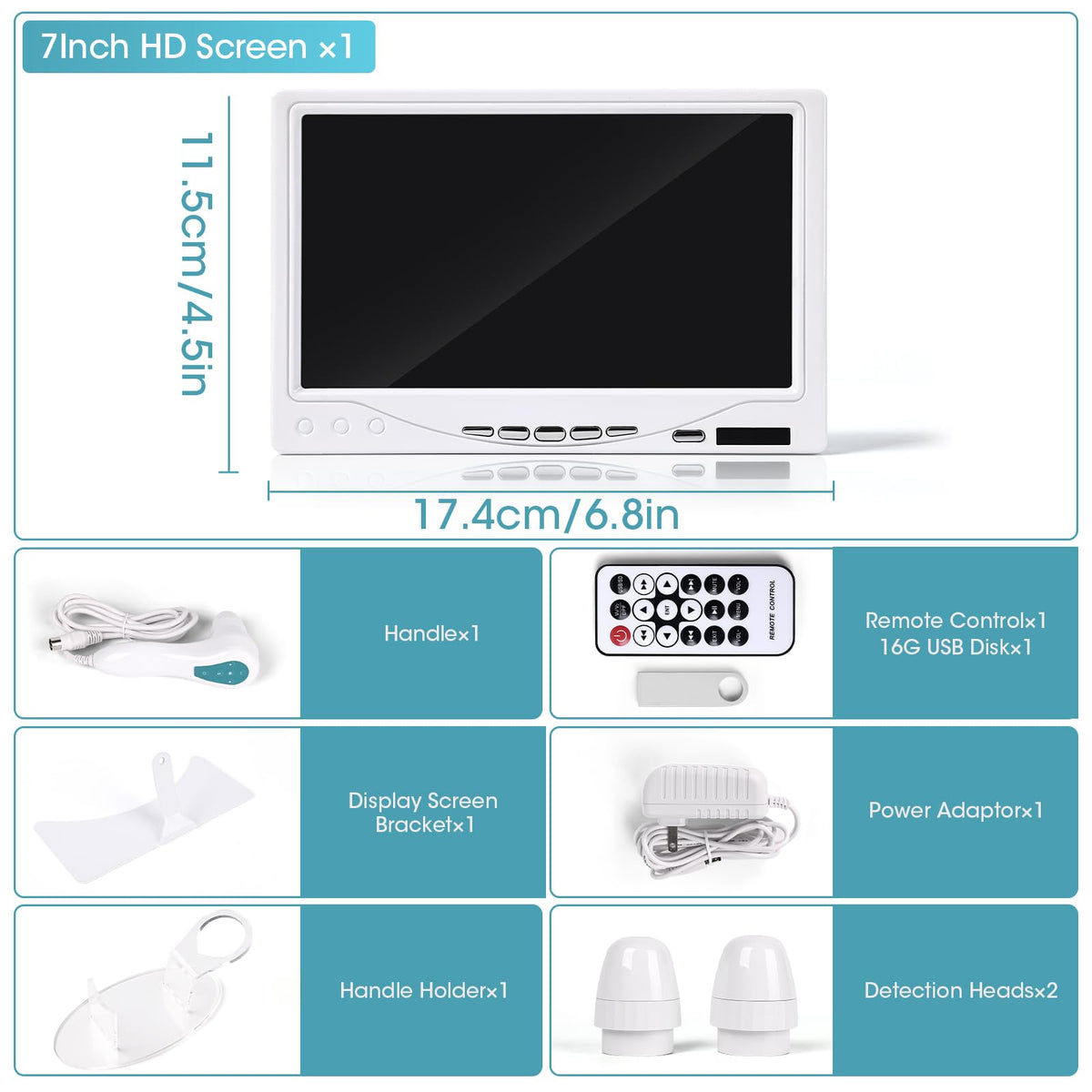 7 Inch Scalp Skin Analysis Microscope 50X 200X Dual Lens HD - Lmaqfum Official Imagery - 7