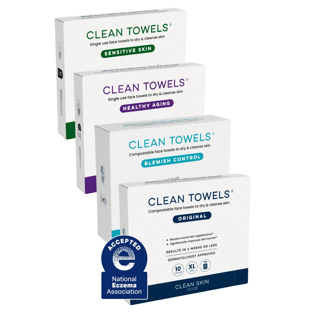 Clean Skin Club Clean Towels® XL Variety 4-Pack Travel Set, - Product Imagery
