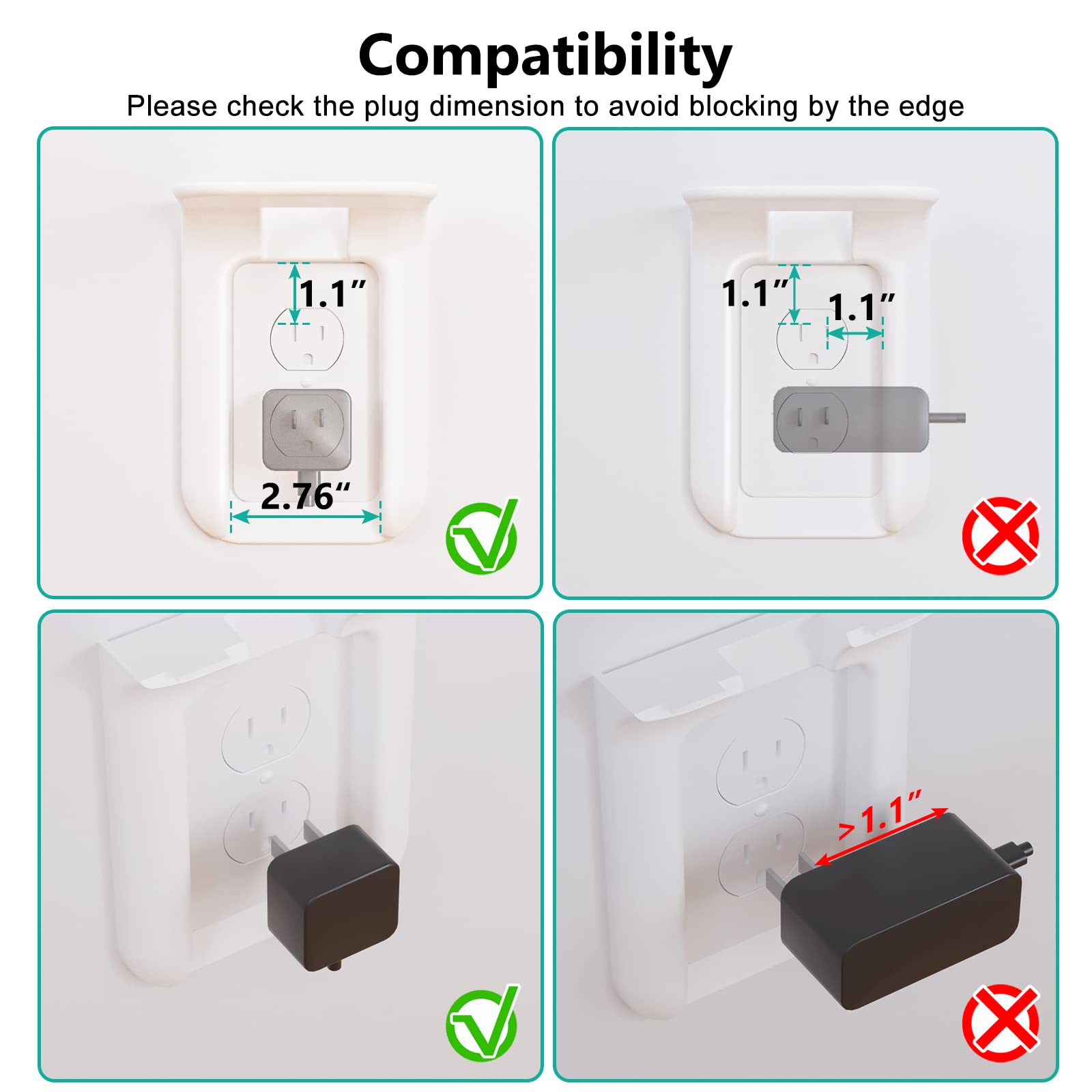 WALI Outlet Shelf Wall Holder, Bathroom Shelf for Smart Home Decor - WALI Official Product View 5