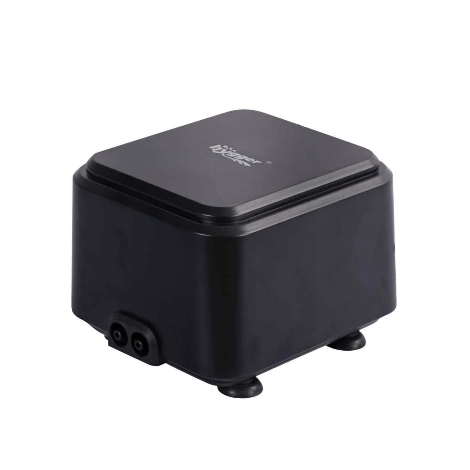 hygger quiet aquarium air pump with adjustable low decibel settings, used for oxygenating fish tanks and maintaining water flow
