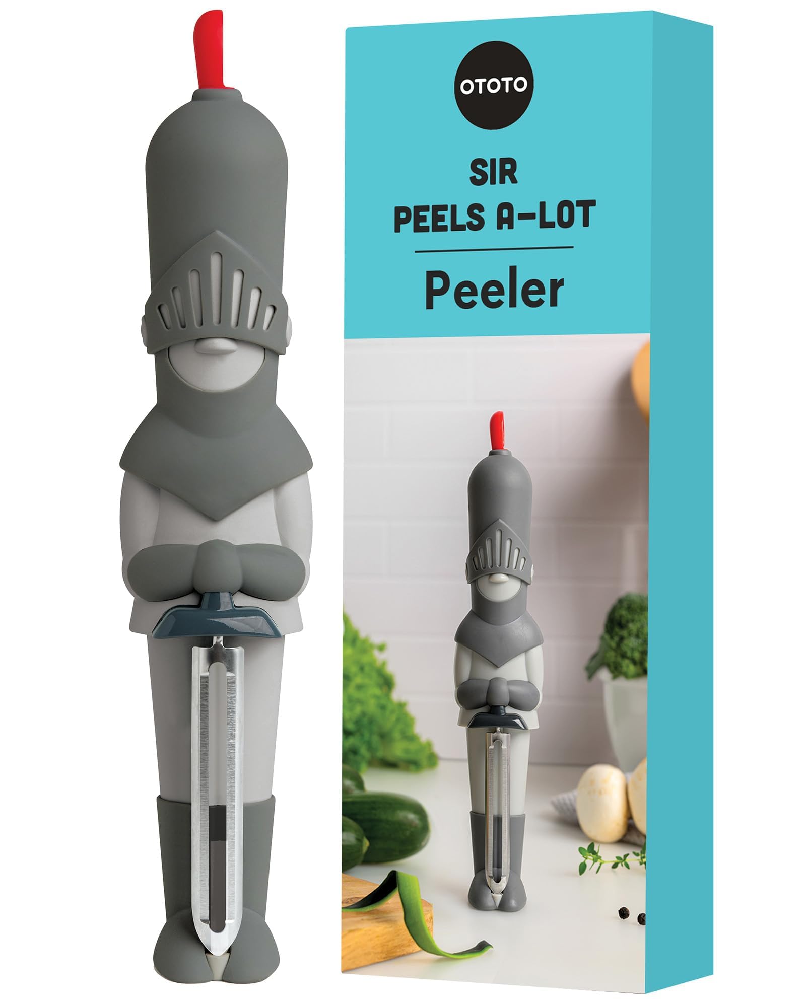 NEW OTOTO Sir Peels A-Lot Medieval Knight Vegetable Peeler - Swivel Ve - View 1